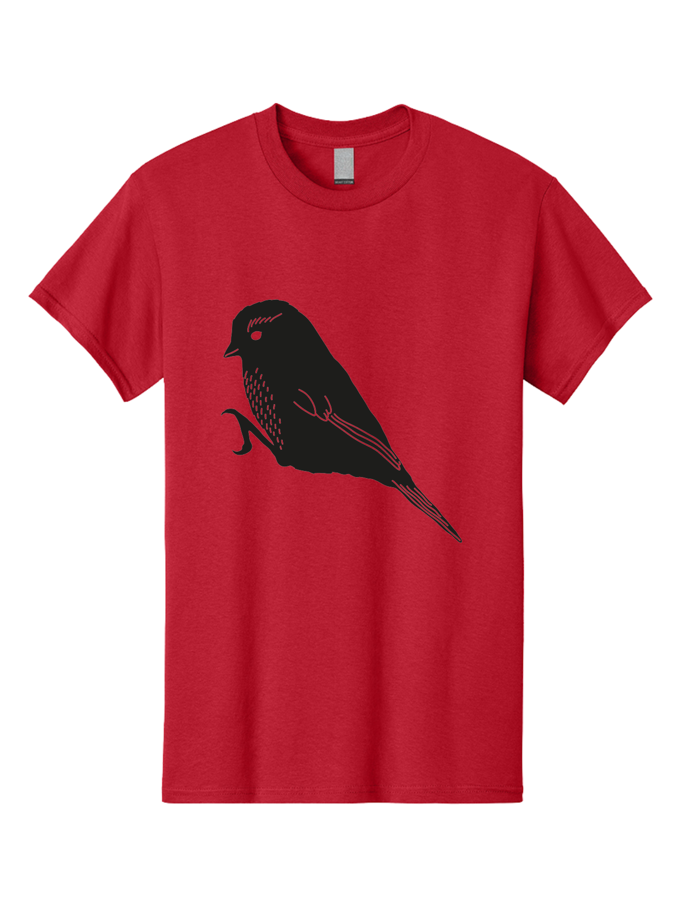 Bird Men'S Graphic Tee, 100% Cotton, Comfortable Casual Summer Wear, Machine Washable, Bird Silhouette, Sparrow Design, Simple Graphics, Minimalist Art, Avian Illustration, Wildlife Iconography, Feathered Friend Aac186