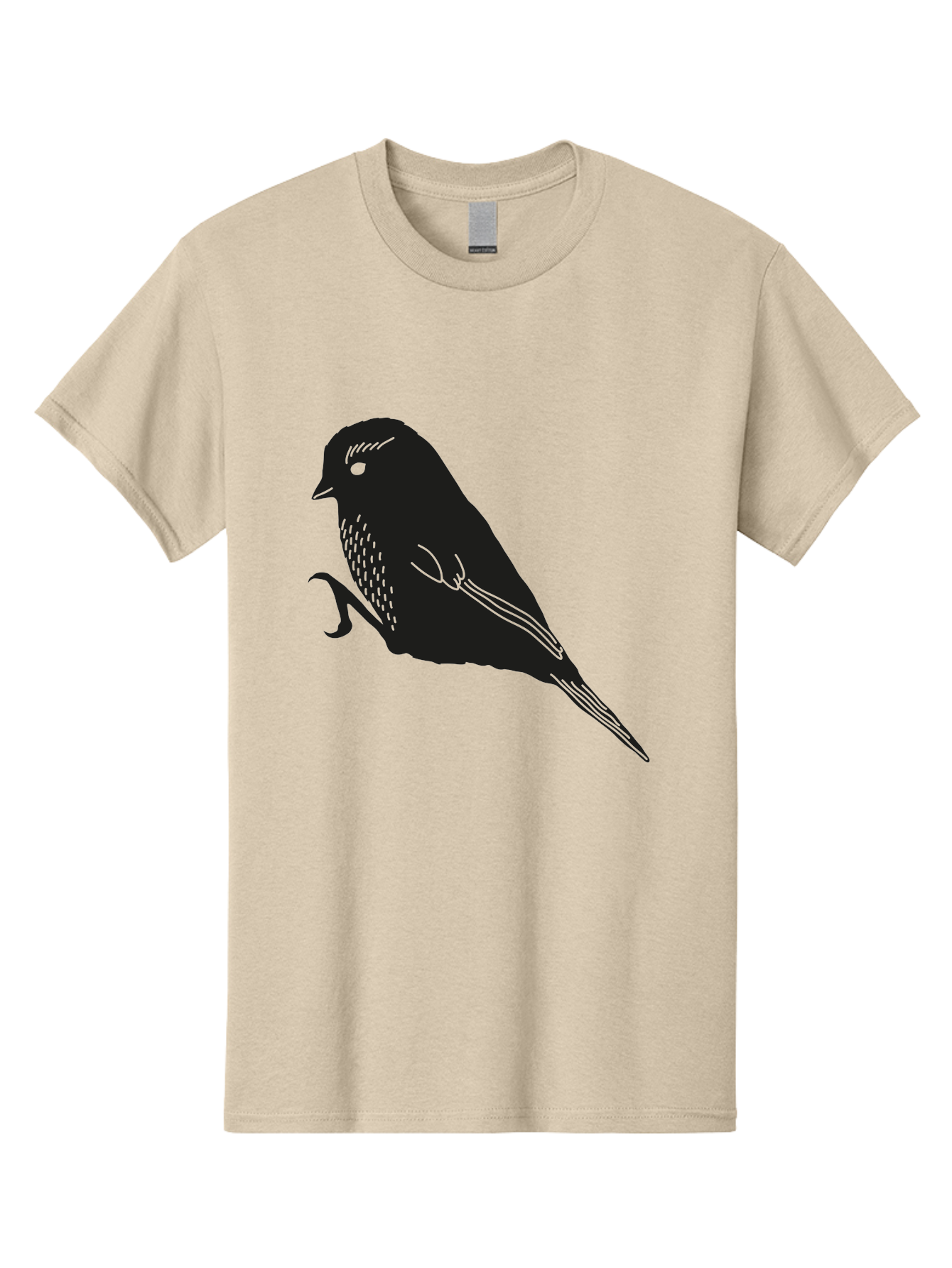 Bird Men'S Graphic Tee, 100% Cotton, Comfortable Casual Summer Wear, Machine Washable, Bird Silhouette, Sparrow Design, Simple Graphics, Minimalist Art, Avian Illustration, Wildlife Iconography, Feathered Friend Aac186