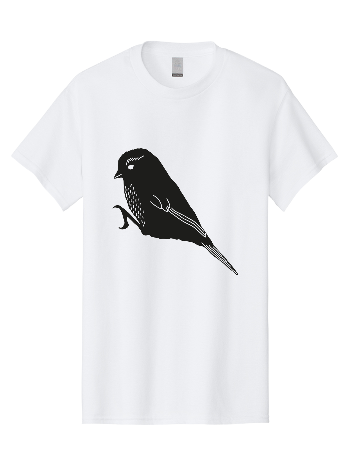 Bird Men'S Graphic Tee, 100% Cotton, Comfortable Casual Summer Wear, Machine Washable, Bird Silhouette, Sparrow Design, Simple Graphics, Minimalist Art, Avian Illustration, Wildlife Iconography, Feathered Friend Aac186