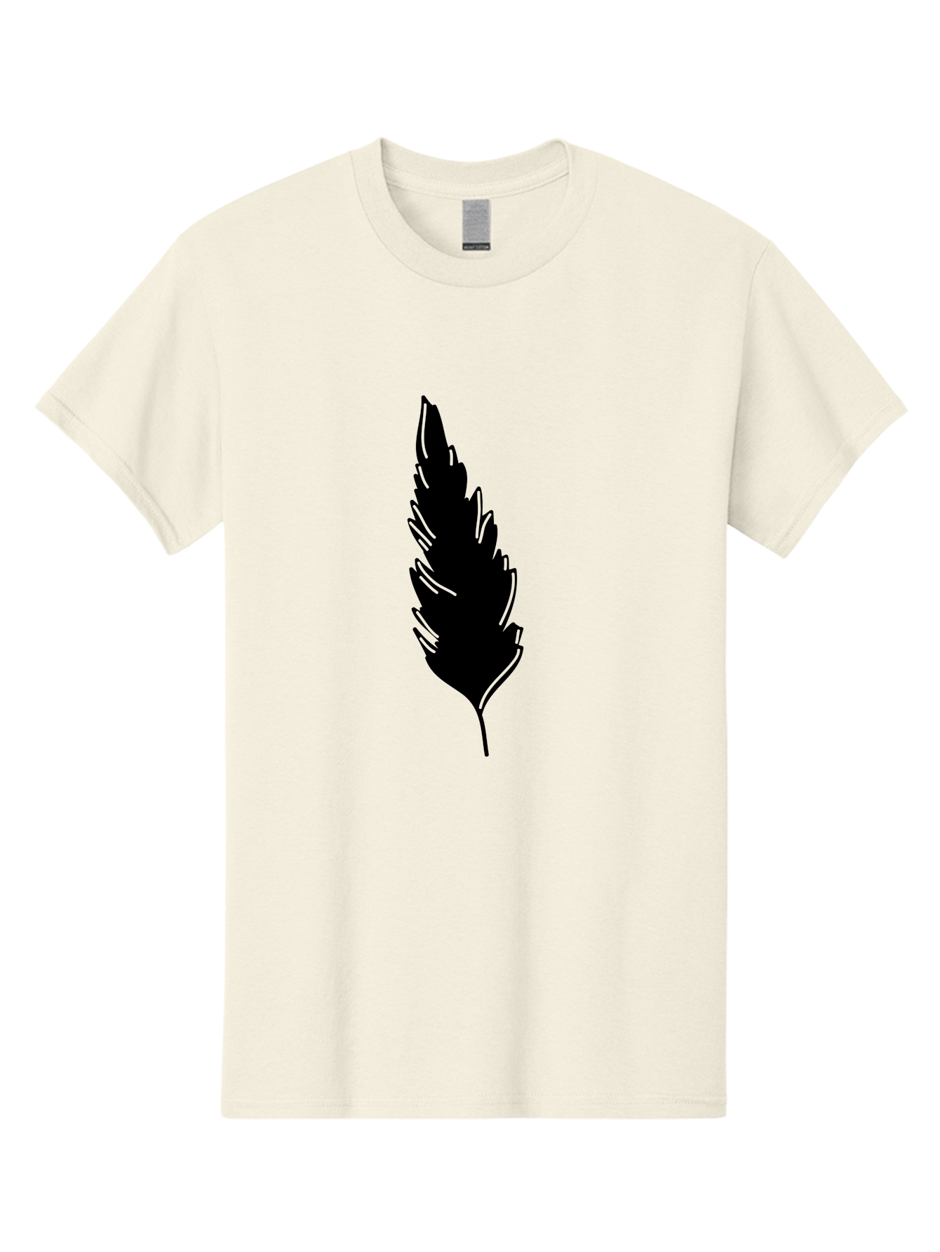 Black-Feather Men'S Graphic Tee, 100% Cotton, Comfortable Casual Summer Wear, Machine Washable, Feather Silhouette, Winged Icon, Simple Design, Minimalist Art, Feather Graphic, Black Silhouette Aac189
