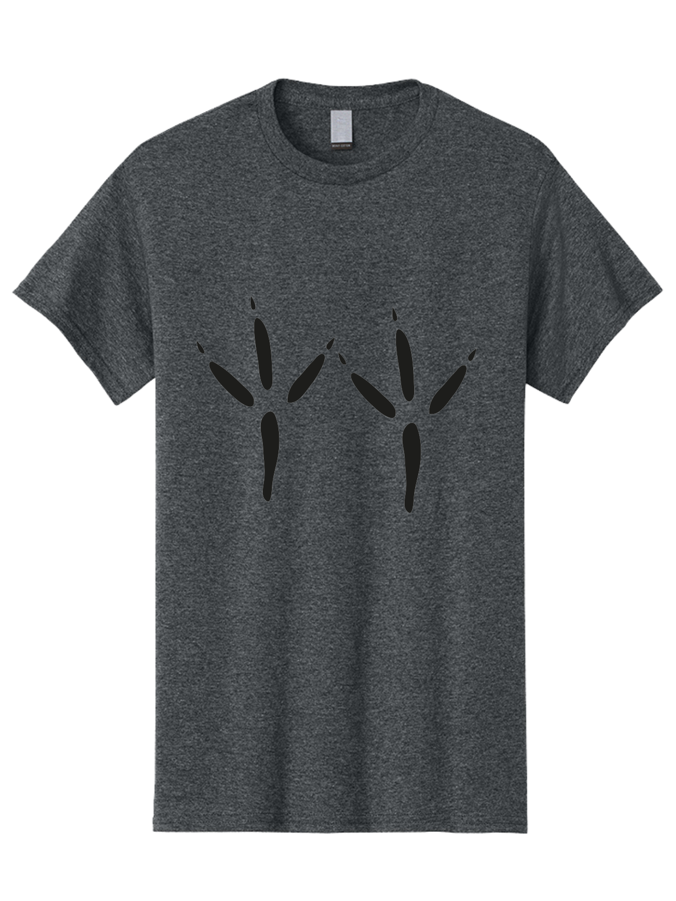 Black-Palm-Prints Men'S Graphic Tee, 100% Cotton, Comfortable Casual Summer Wear, Machine Washable, Cat Paw Prints, Black Paw Prints, Feline Footprints, Animal Tracks, Pet Markings, Simple Design, Minimalist Art Aac191