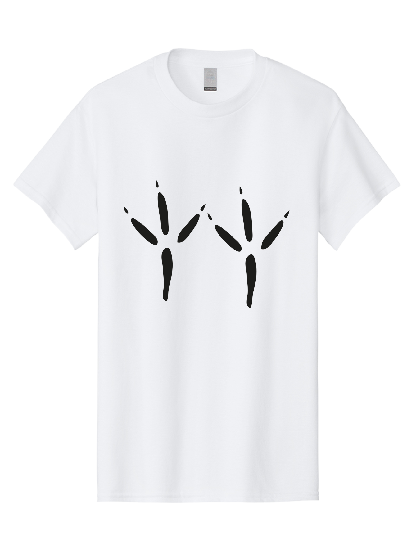 Black-Palm-Prints Men'S Graphic Tee, 100% Cotton, Comfortable Casual Summer Wear, Machine Washable, Cat Paw Prints, Black Paw Prints, Feline Footprints, Animal Tracks, Pet Markings, Simple Design, Minimalist Art Aac191