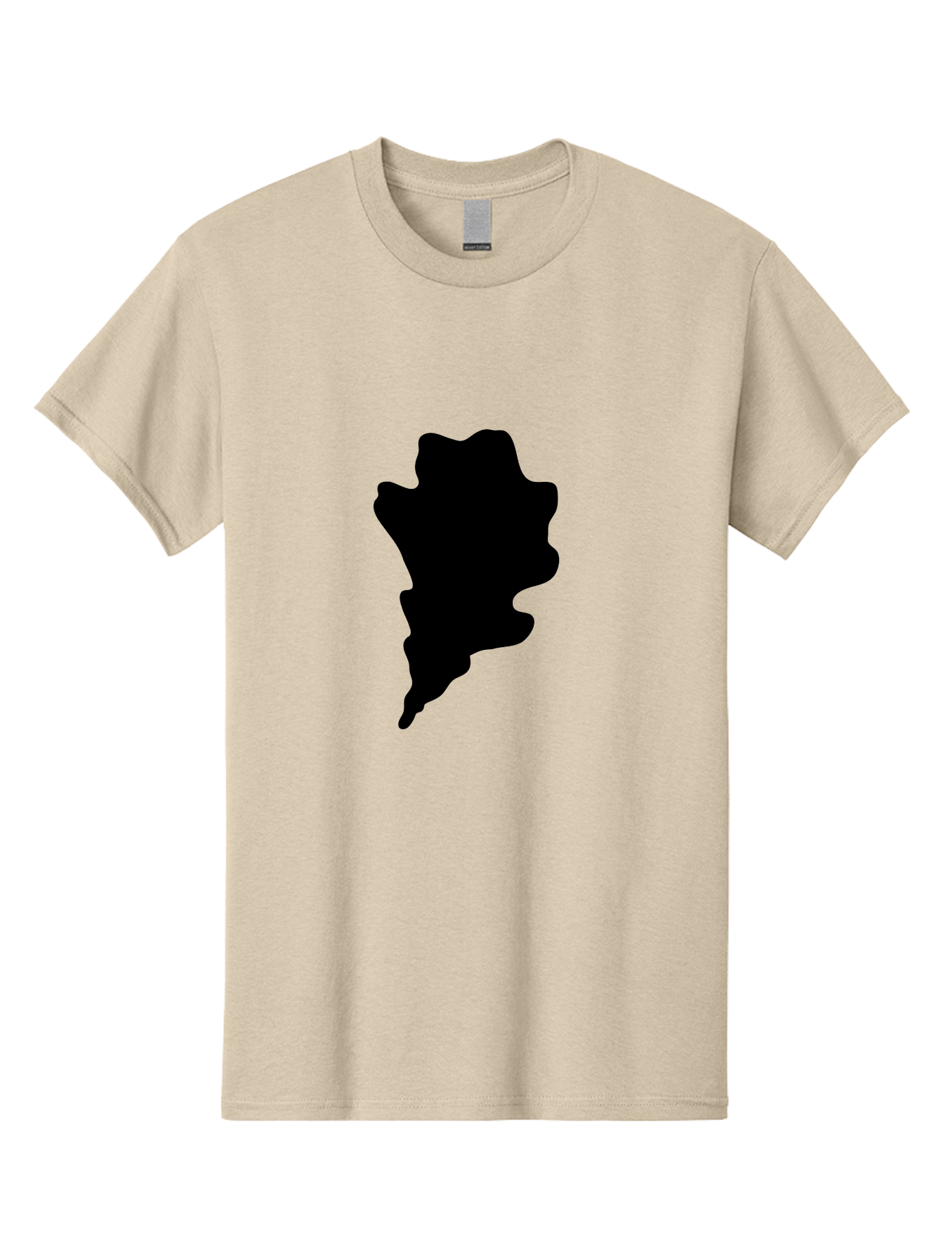 Black-Splash Men'S Graphic Tee, 100% Cotton, Comfortable Casual Summer Wear, Machine Washable, Abstract Shape, Irregular Form, Black Silhouette, Unique Design, Modern Art, Creative Element, Digital Graphic, Minimalist Style Aac192