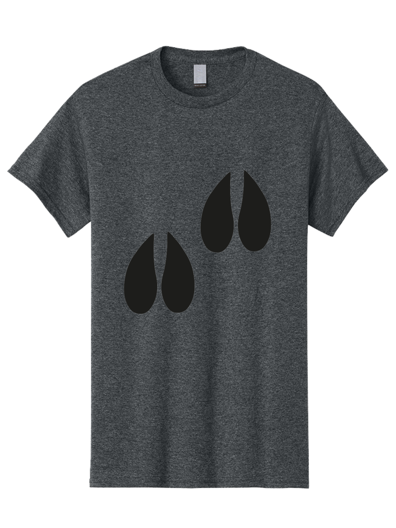 Black-Tears Men'S Graphic Tee, 100% Cotton, Comfortable Casual Summer Wear, Machine Washable, Water Drops, Black Silhouette, Teardrop Shape, Minimalist Design, Simple Graphics, Abstract Art, Black And Green Aac193