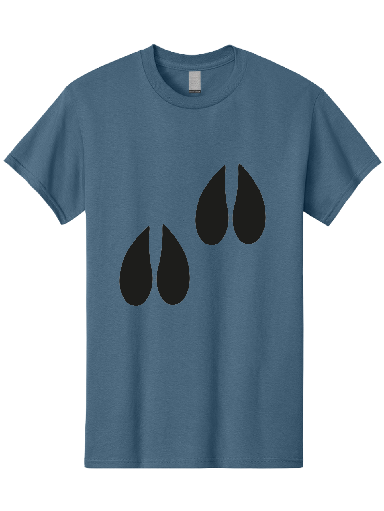Black-Tears Men'S Graphic Tee, 100% Cotton, Comfortable Casual Summer Wear, Machine Washable, Water Drops, Black Silhouette, Teardrop Shape, Minimalist Design, Simple Graphics, Abstract Art, Black And Green Aac193