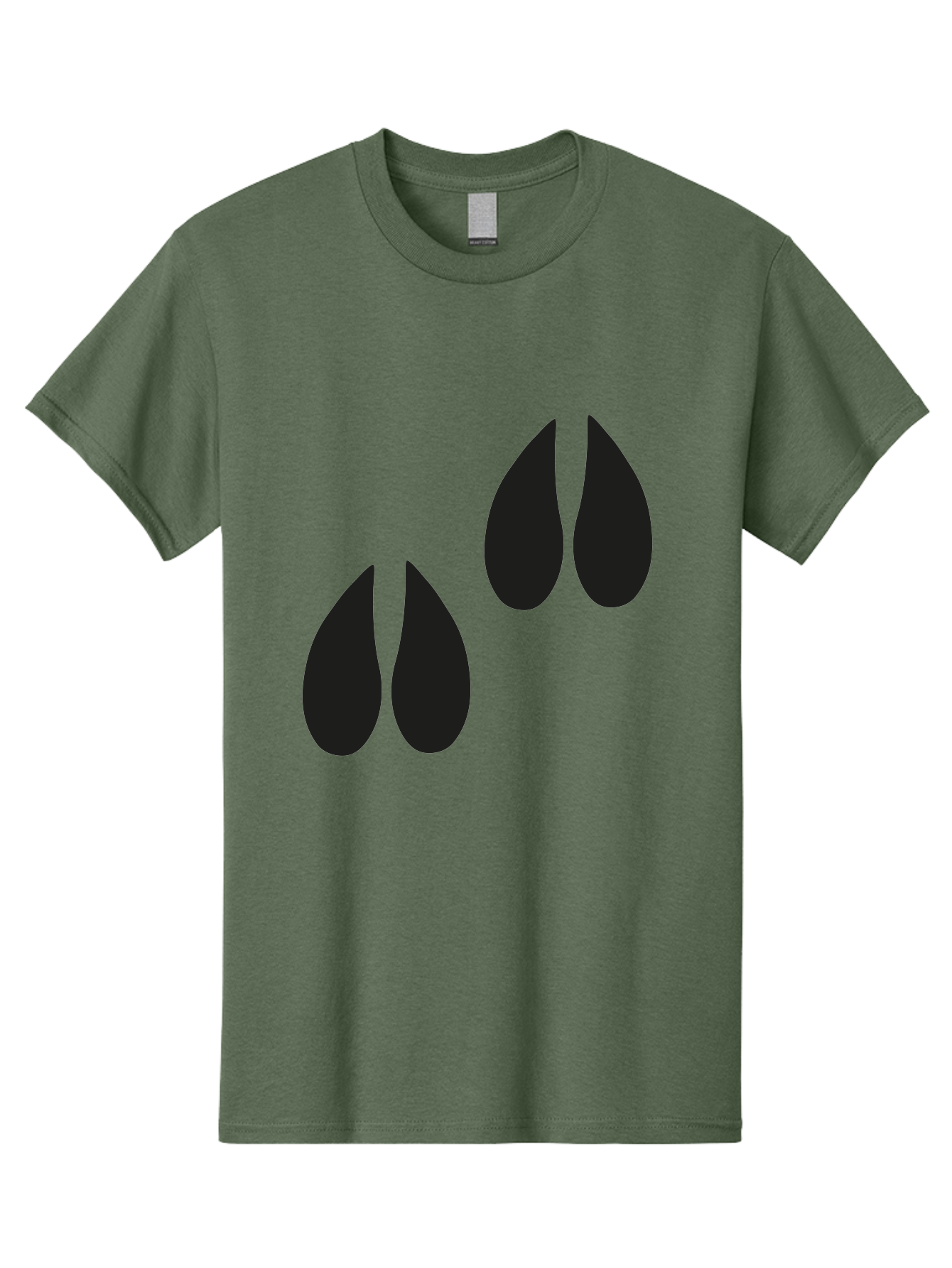 Black-Tears Men'S Graphic Tee, 100% Cotton, Comfortable Casual Summer Wear, Machine Washable, Water Drops, Black Silhouette, Teardrop Shape, Minimalist Design, Simple Graphics, Abstract Art, Black And Green Aac193