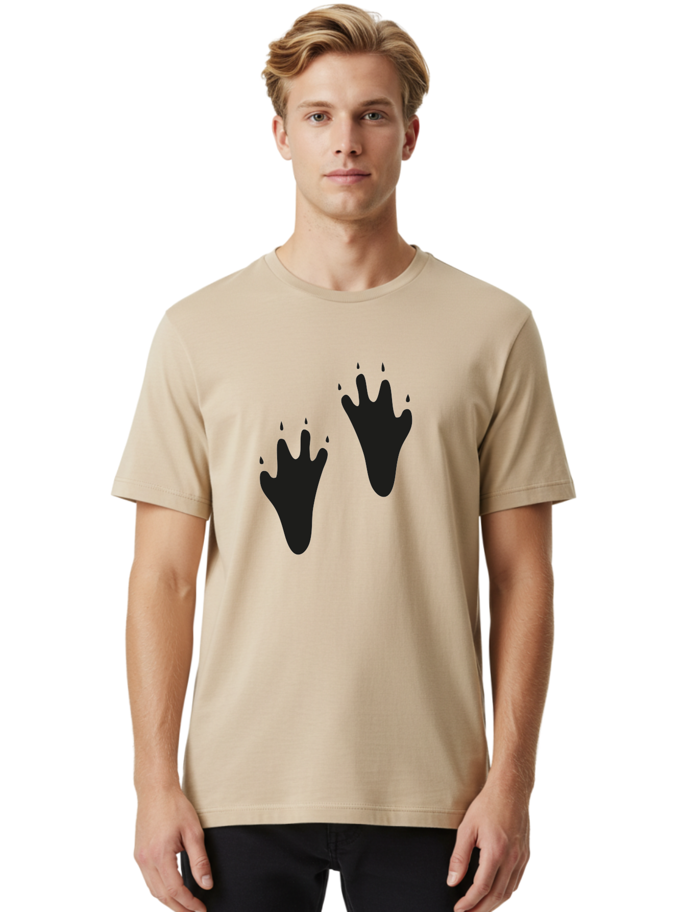 Bloody-Footprints Men'S Graphic Tee, 100% Cotton, Comfortable Casual Summer Wear, Machine Washable, Bloody Footprints, Black Footprints, Dripping Blood, Crime Scene, Forensic Evidence, Violence, Dark Atmosphere, Horror Theme Aac194