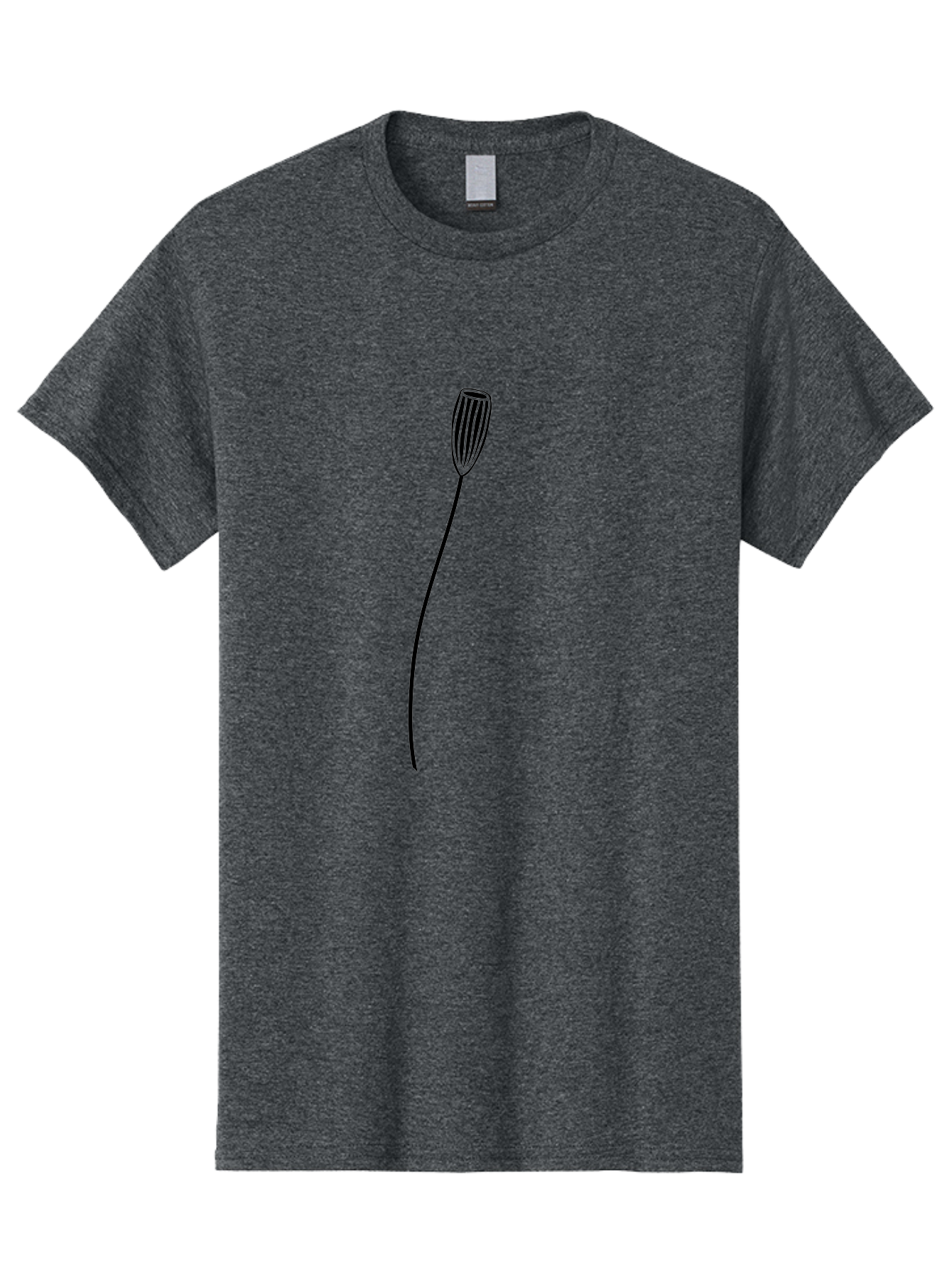 Bulb-On-Stem Men'S Graphic Tee, 100% Cotton, Comfortable Casual Summer Wear, Machine Washable, Simple Flower Design, Minimalist Art, Black Outline, Floral Illustration, Botanical Sketch, Modern Line Art, Elegant Graphics, Stylized Bloom Aac195