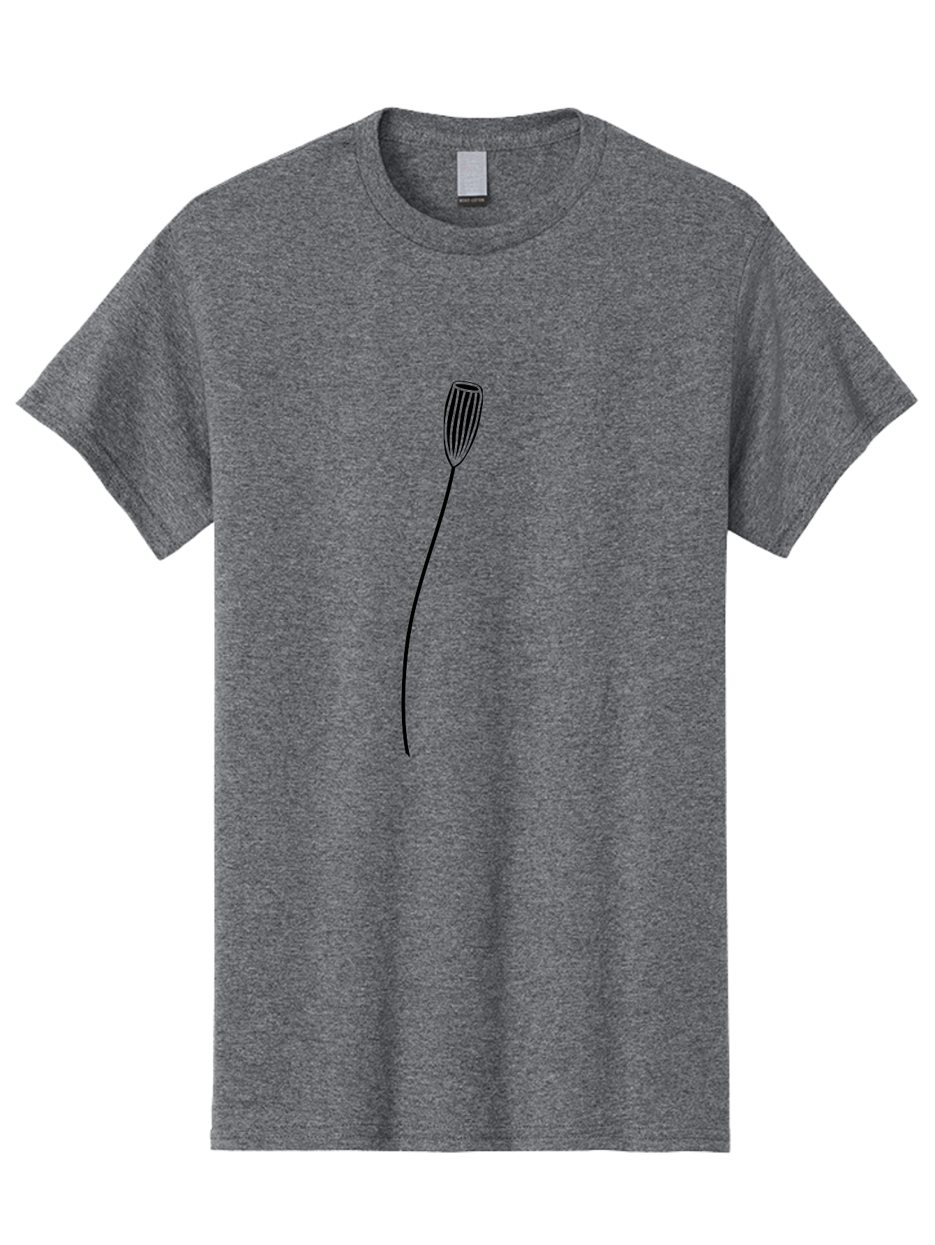 Bulb-On-Stem Men'S Graphic Tee, 100% Cotton, Comfortable Casual Summer Wear, Machine Washable, Simple Flower Design, Minimalist Art, Black Outline, Floral Illustration, Botanical Sketch, Modern Line Art, Elegant Graphics, Stylized Bloom Aac195