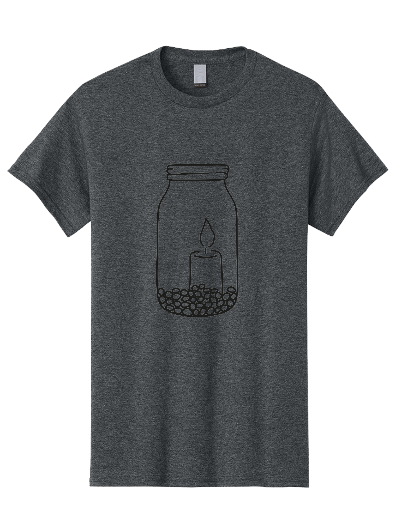 Candle-In-Jar Men'S Graphic Tee, 100% Cotton, Comfortable Casual Summer Wear, Machine Washable, Candle In A Jar, Lit Candle, Serene Ambiance, Decorative Jar, Peaceful Atmosphere, Soothing Light, Calming Decor Aac198