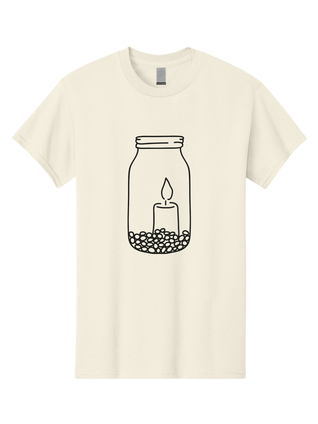 Candle-In-Jar Men'S Graphic Tee, 100% Cotton, Comfortable Casual Summer Wear, Machine Washable, Candle In A Jar, Lit Candle, Serene Ambiance, Decorative Jar, Peaceful Atmosphere, Soothing Light, Calming Decor Aac198