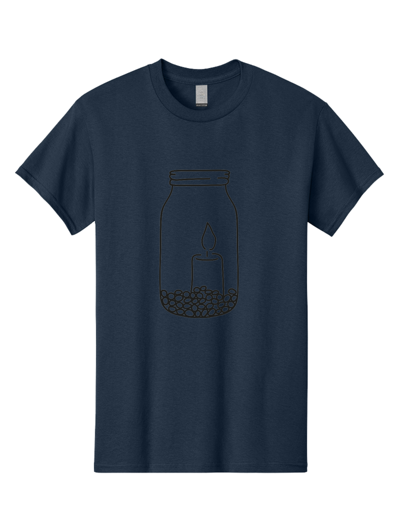 Candle-In-Jar Men'S Graphic Tee, 100% Cotton, Comfortable Casual Summer Wear, Machine Washable, Candle In A Jar, Lit Candle, Serene Ambiance, Decorative Jar, Peaceful Atmosphere, Soothing Light, Calming Decor Aac198