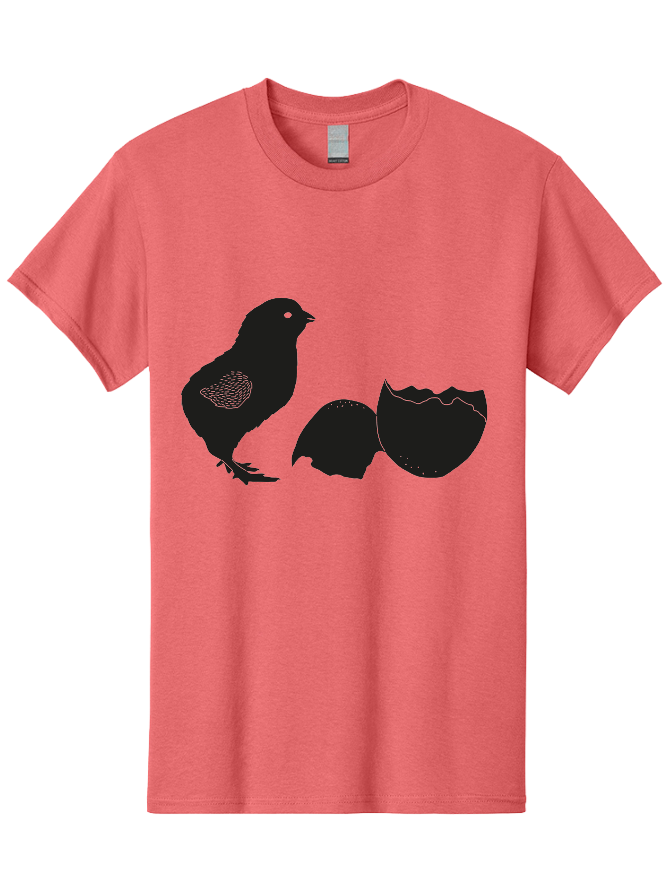 Chicken-Hatching Men'S Graphic Tee, 100% Cotton, Comfortable Casual Summer Wear, Machine Washable, Bird Hatching From Egg, New Life, Animal Birth, Wildlife Scene, Eggshell Cracking, Chick Emergence, Nature'S Wonder Aac202