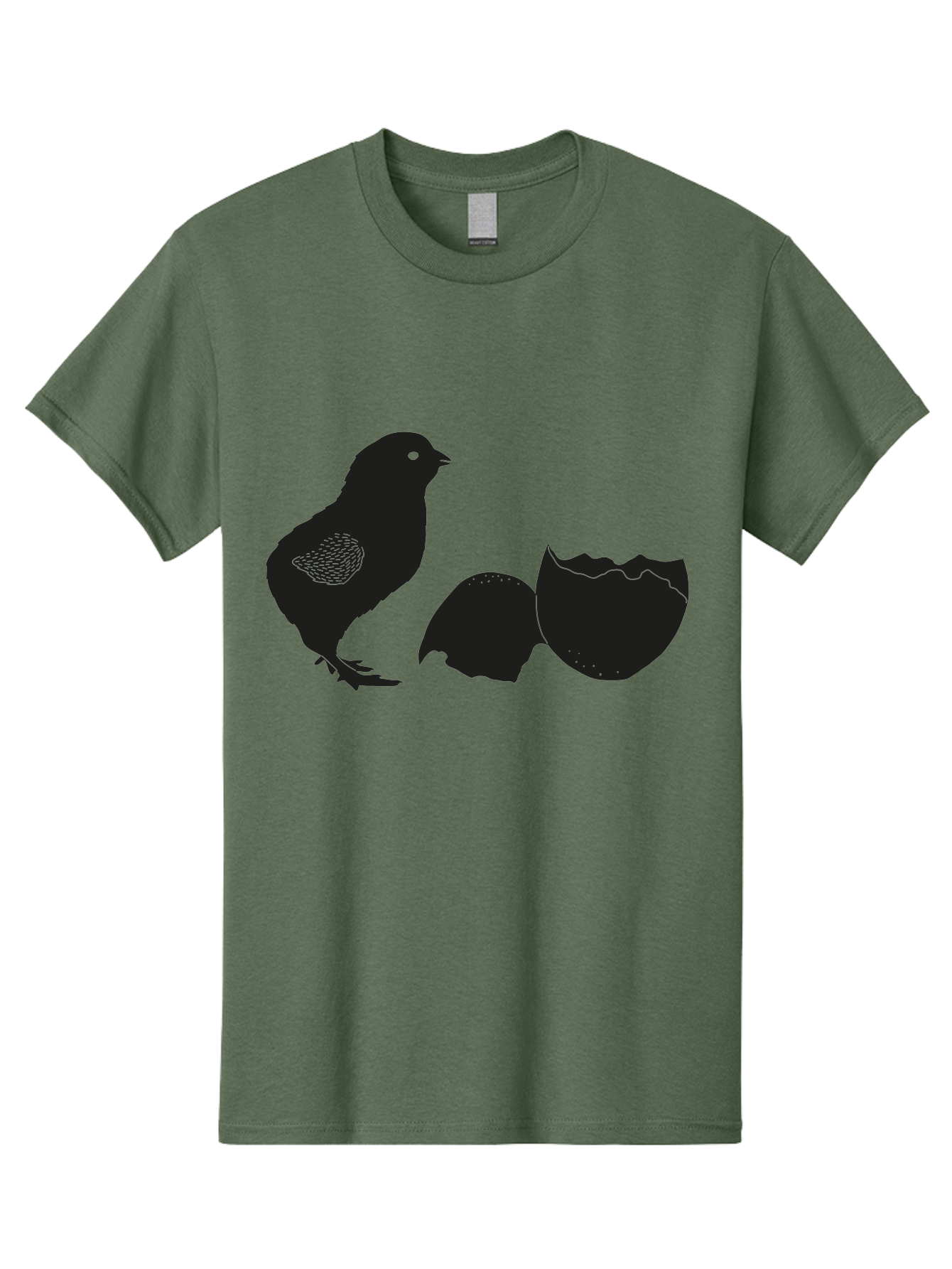 Chicken-Hatching Men'S Graphic Tee, 100% Cotton, Comfortable Casual Summer Wear, Machine Washable, Bird Hatching From Egg, New Life, Animal Birth, Wildlife Scene, Eggshell Cracking, Chick Emergence, Nature'S Wonder Aac202