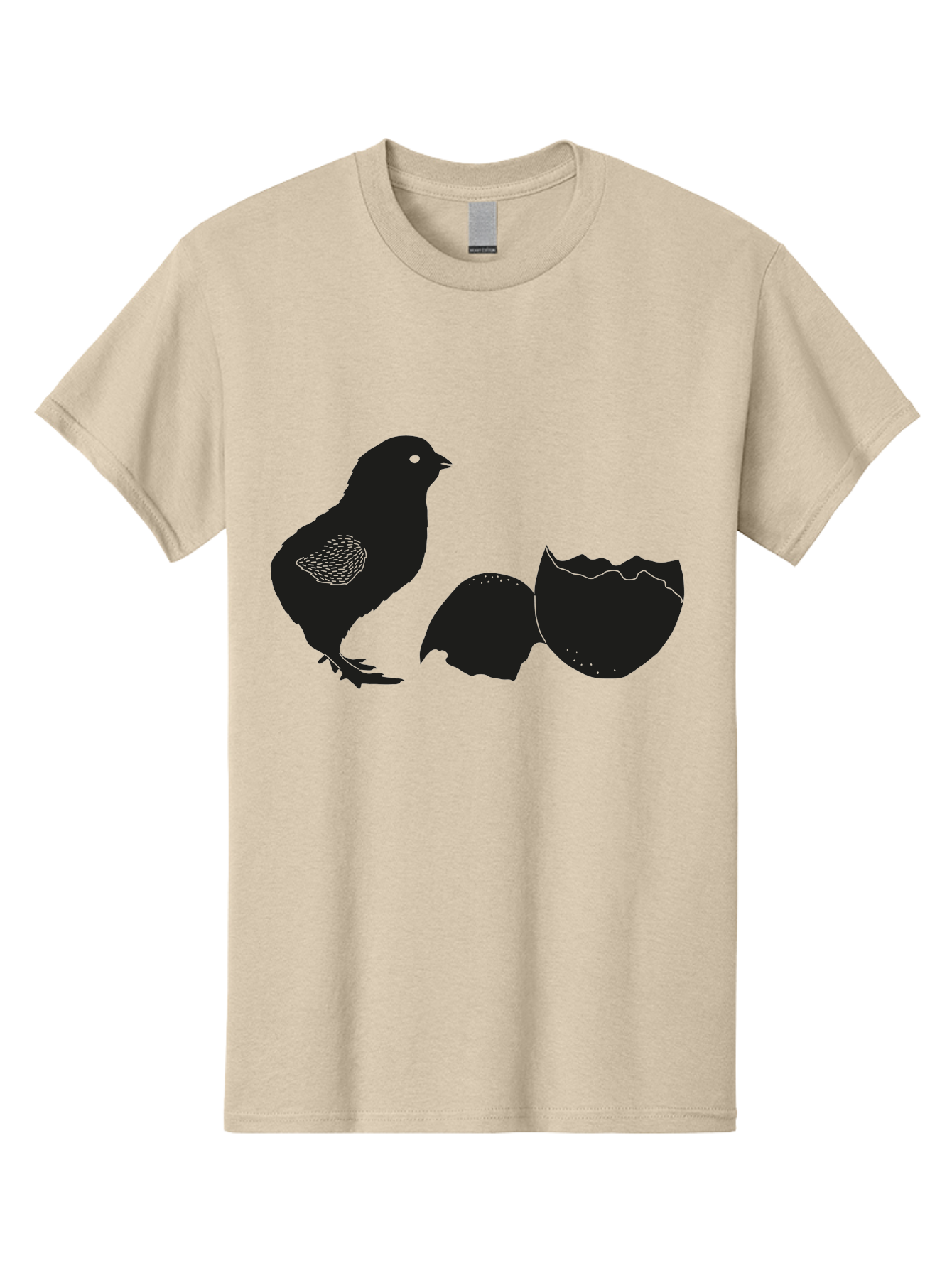 Chicken-Hatching Men'S Graphic Tee, 100% Cotton, Comfortable Casual Summer Wear, Machine Washable, Bird Hatching From Egg, New Life, Animal Birth, Wildlife Scene, Eggshell Cracking, Chick Emergence, Nature'S Wonder Aac202