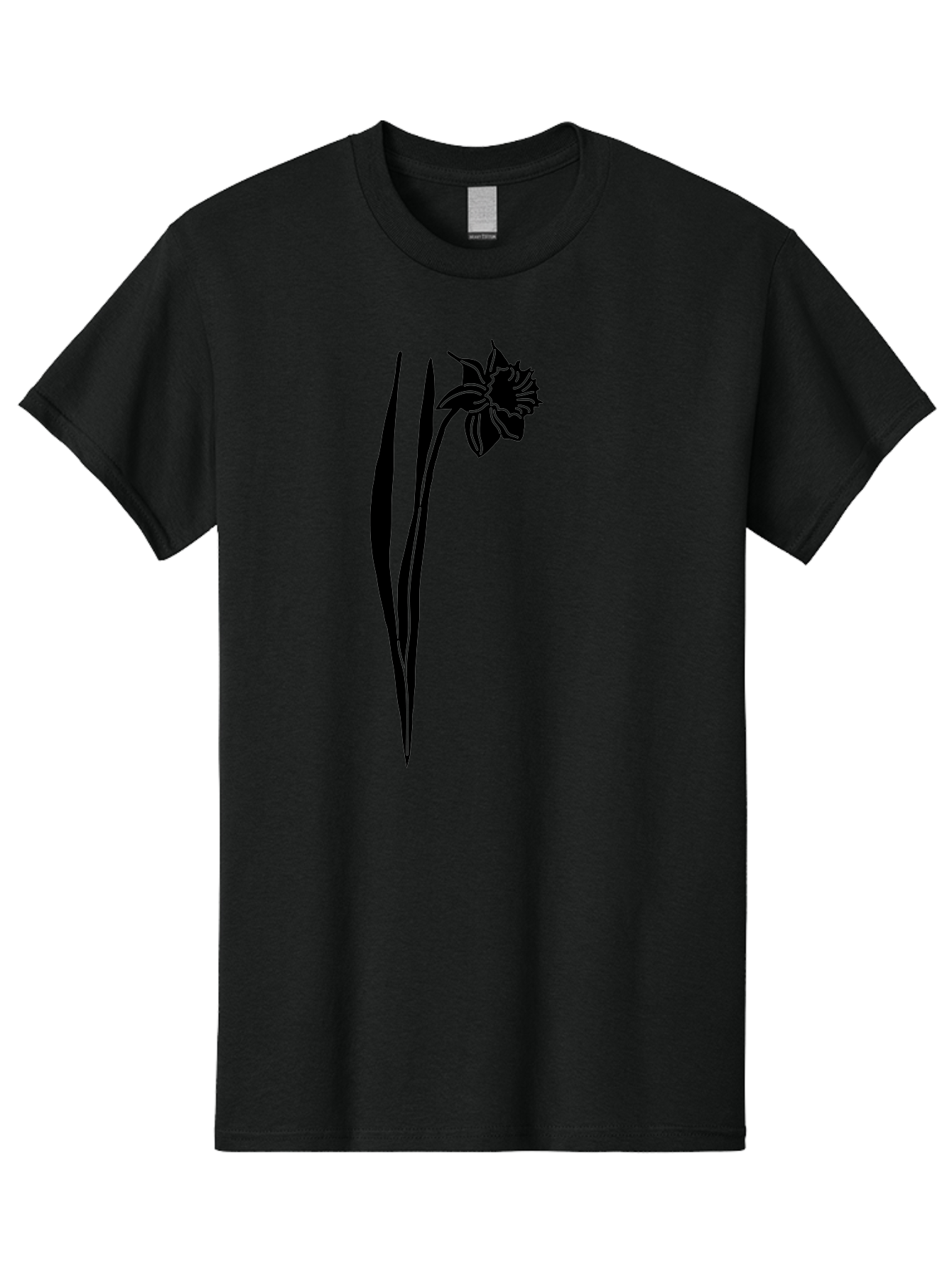 Daffodil Men'S Graphic Tee, 100% Cotton, Comfortable Casual Summer Wear, Machine Washable, Black Daffodil, Simple Silhouette, Minimalist Design, Flower Graphic, Spring Symbol, Botanical Illustration, Elegant Lines, Floral Motif Aac204