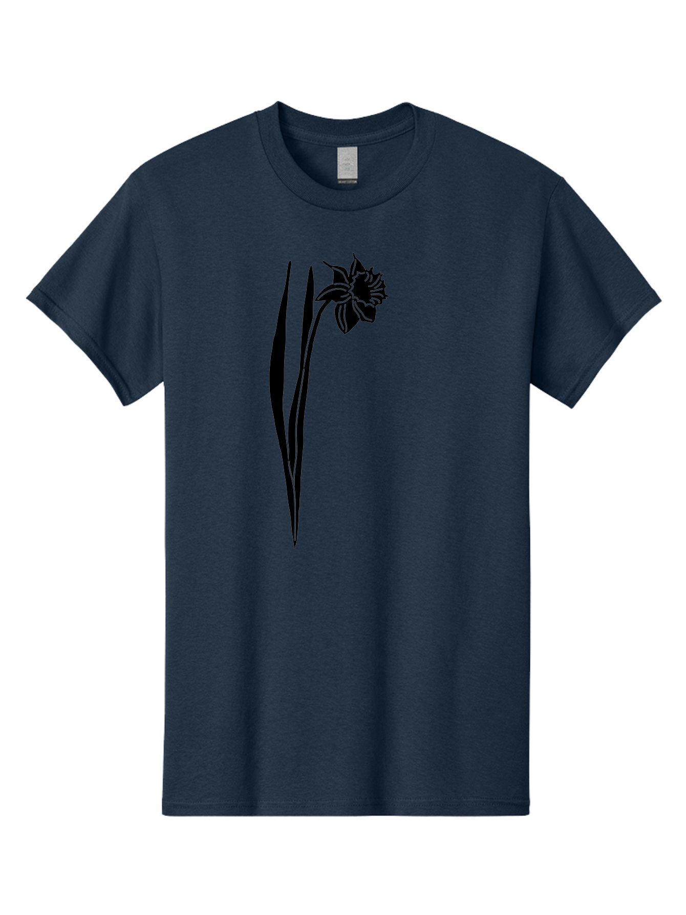 Daffodil Men'S Graphic Tee, 100% Cotton, Comfortable Casual Summer Wear, Machine Washable, Black Daffodil, Simple Silhouette, Minimalist Design, Flower Graphic, Spring Symbol, Botanical Illustration, Elegant Lines, Floral Motif Aac204