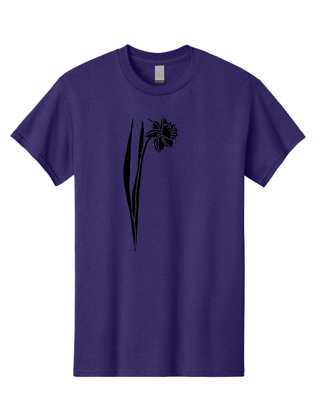 Daffodil Men'S Graphic Tee, 100% Cotton, Comfortable Casual Summer Wear, Machine Washable, Black Daffodil, Simple Silhouette, Minimalist Design, Flower Graphic, Spring Symbol, Botanical Illustration, Elegant Lines, Floral Motif Aac204