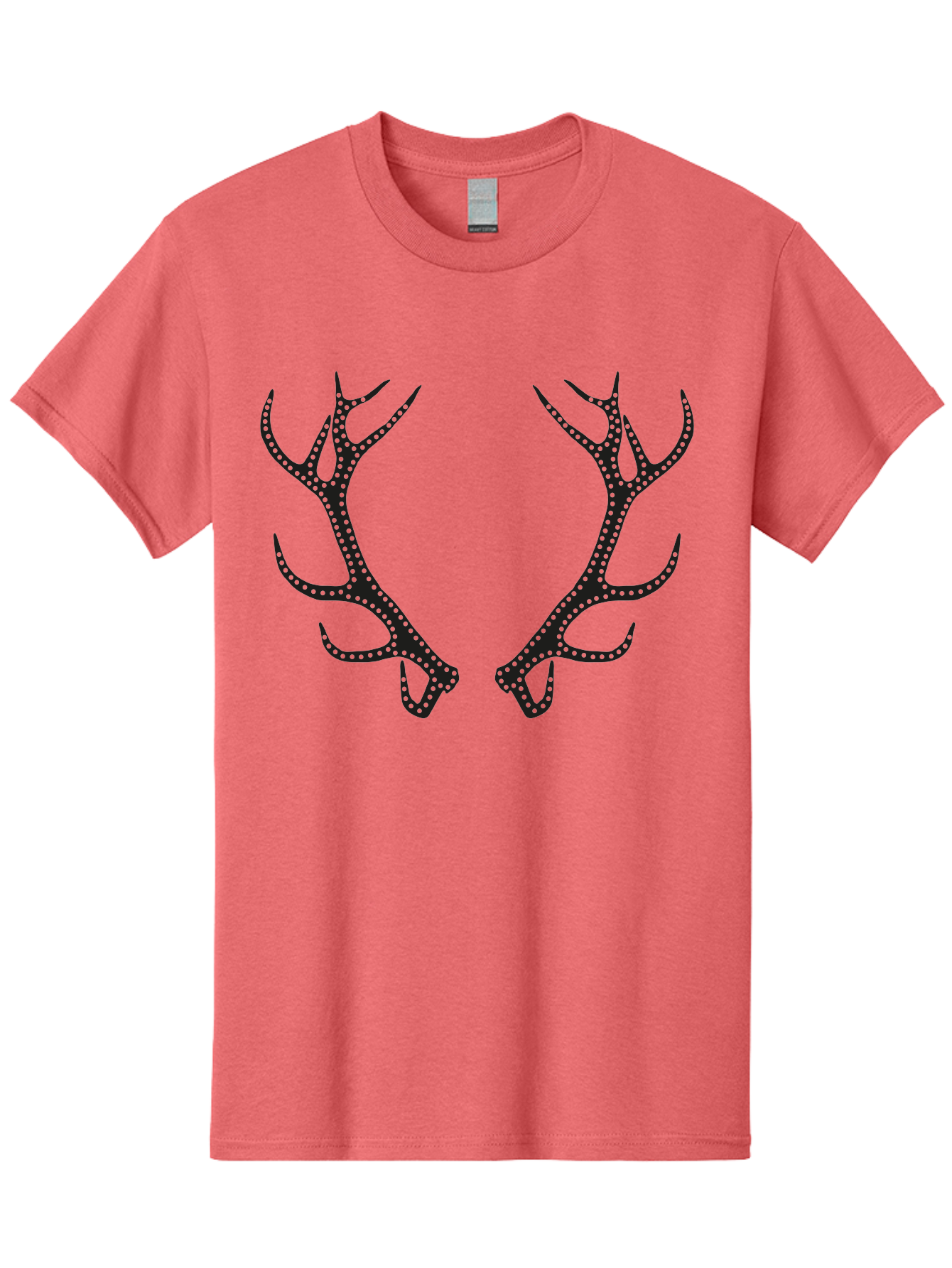 Deer-Antlers Men'S Graphic Tee, 100% Cotton, Comfortable Casual Summer Wear, Machine Washable, Deer Antlers, Dotted Design, Festive Accessories, Holiday Decorations, Party Props, Sparkly Antlers, Glowing Dots, Novelty Items Aac207