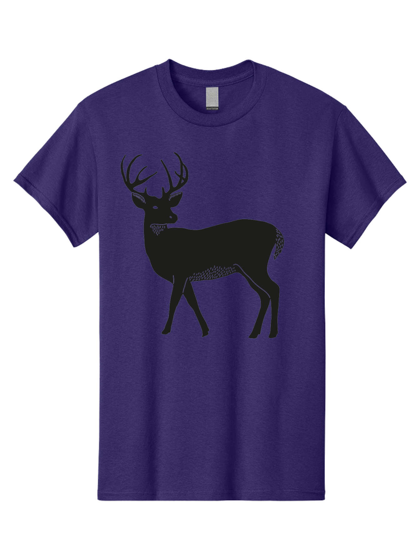 Deer-Silhouette-1 Men'S Graphic Tee, 100% Cotton, Comfortable Casual Summer Wear, Machine Washable, Deer Silhouette, Majestic Stag, Wildlife Art, Forest Creature, Nature Design, Minimalist Graphic, Antlers, Wild Animal, Natural World Aac208
