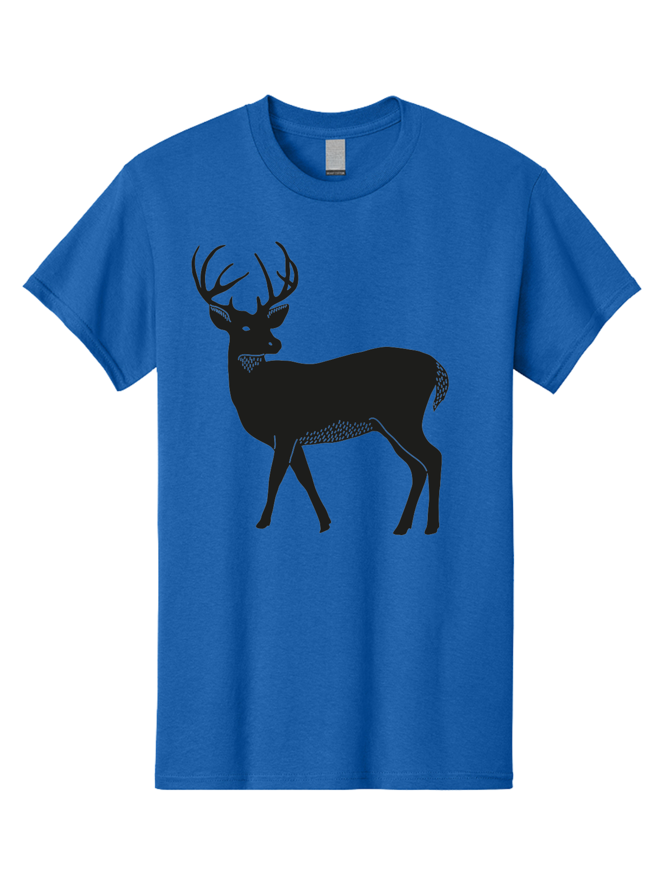 Deer-Silhouette-1 Men'S Graphic Tee, 100% Cotton, Comfortable Casual Summer Wear, Machine Washable, Deer Silhouette, Majestic Stag, Wildlife Art, Forest Creature, Nature Design, Minimalist Graphic, Antlers, Wild Animal, Natural World Aac208