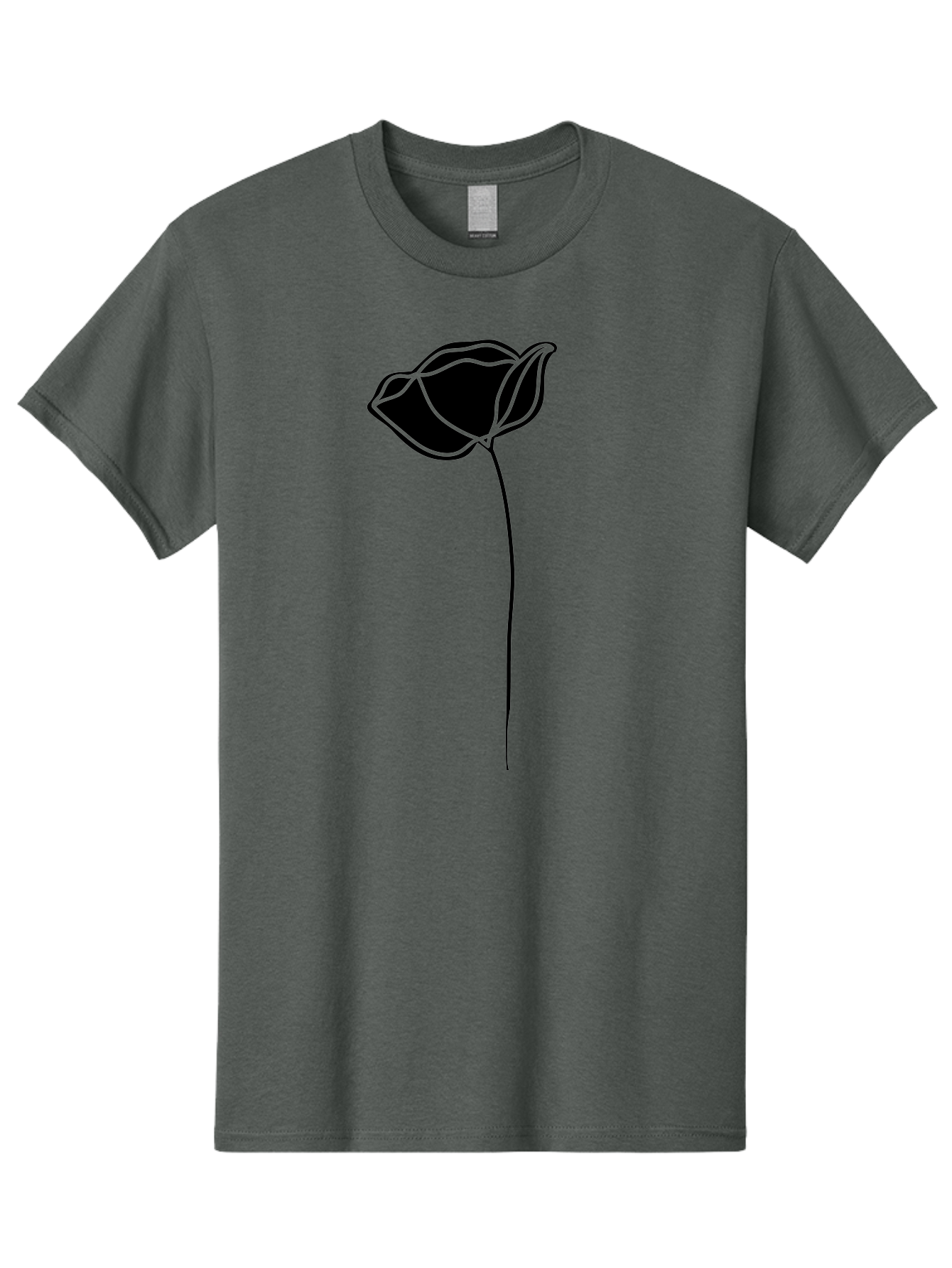 Flower-1 Men'S Graphic Tee, 100% Cotton, Comfortable Casual Summer Wear, Machine Washable, Simple Tulip, Minimalist Design, Line Art, Floral Illustration, Black Outline, Elegant Flower, Stylized Bloom, Modern Art Aac211