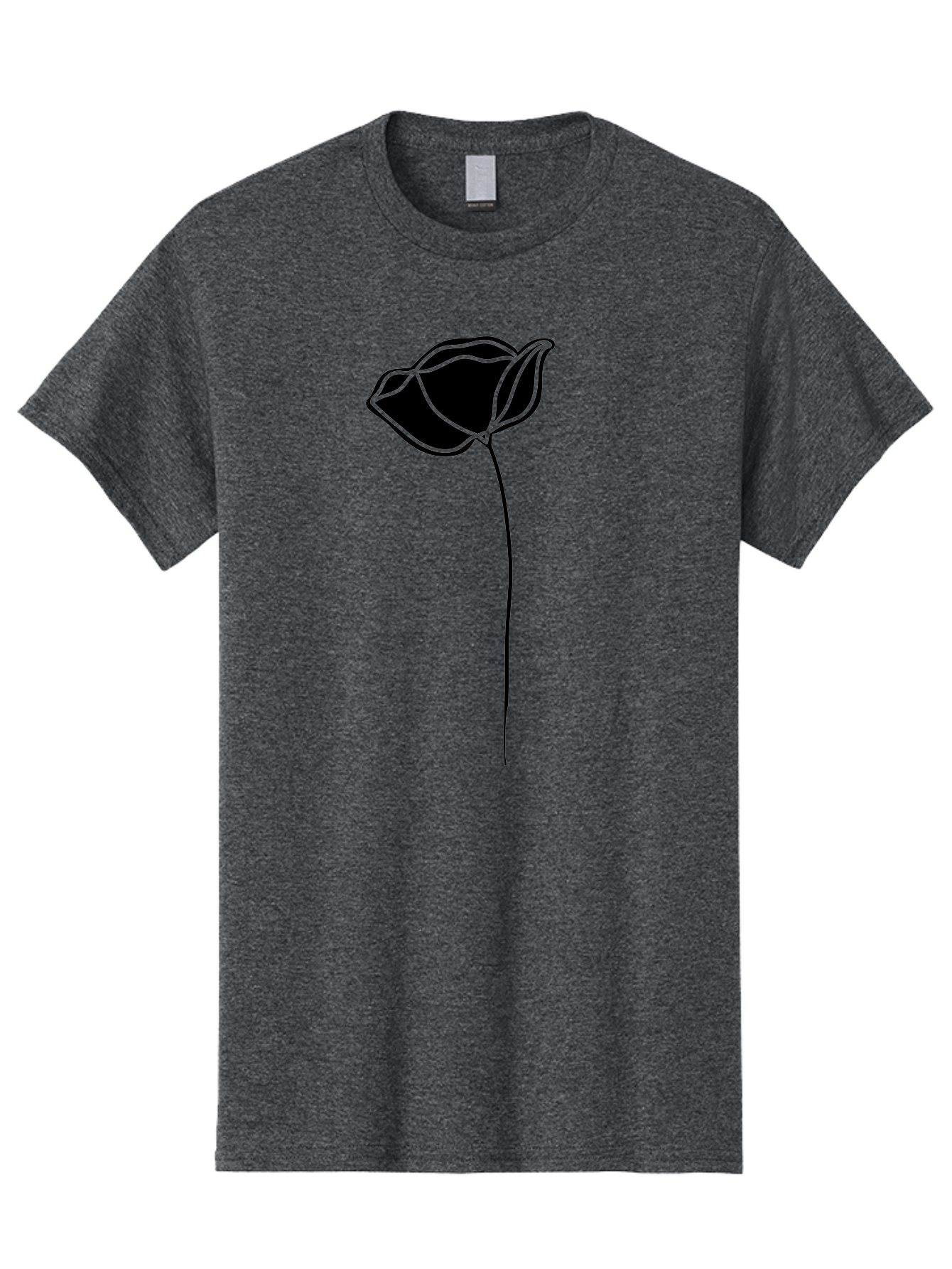 Flower-1 Men'S Graphic Tee, 100% Cotton, Comfortable Casual Summer Wear, Machine Washable, Simple Tulip, Minimalist Design, Line Art, Floral Illustration, Black Outline, Elegant Flower, Stylized Bloom, Modern Art Aac211