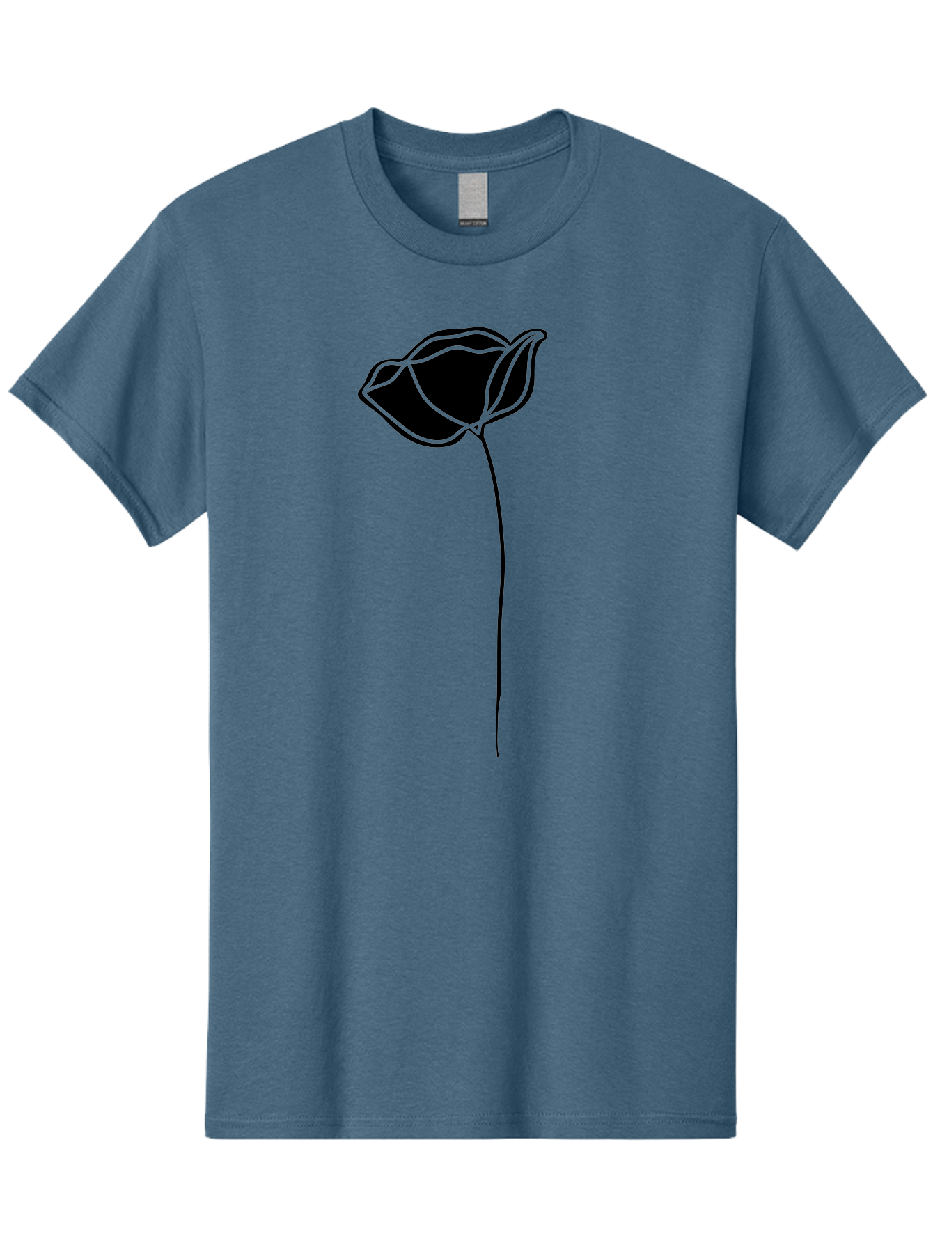 Flower-1 Men'S Graphic Tee, 100% Cotton, Comfortable Casual Summer Wear, Machine Washable, Simple Tulip, Minimalist Design, Line Art, Floral Illustration, Black Outline, Elegant Flower, Stylized Bloom, Modern Art Aac211