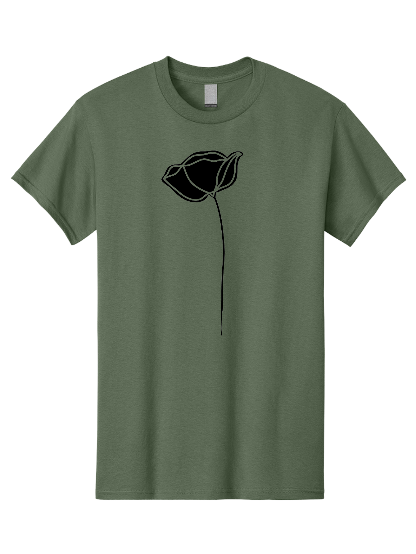 Flower-1 Men'S Graphic Tee, 100% Cotton, Comfortable Casual Summer Wear, Machine Washable, Simple Tulip, Minimalist Design, Line Art, Floral Illustration, Black Outline, Elegant Flower, Stylized Bloom, Modern Art Aac211