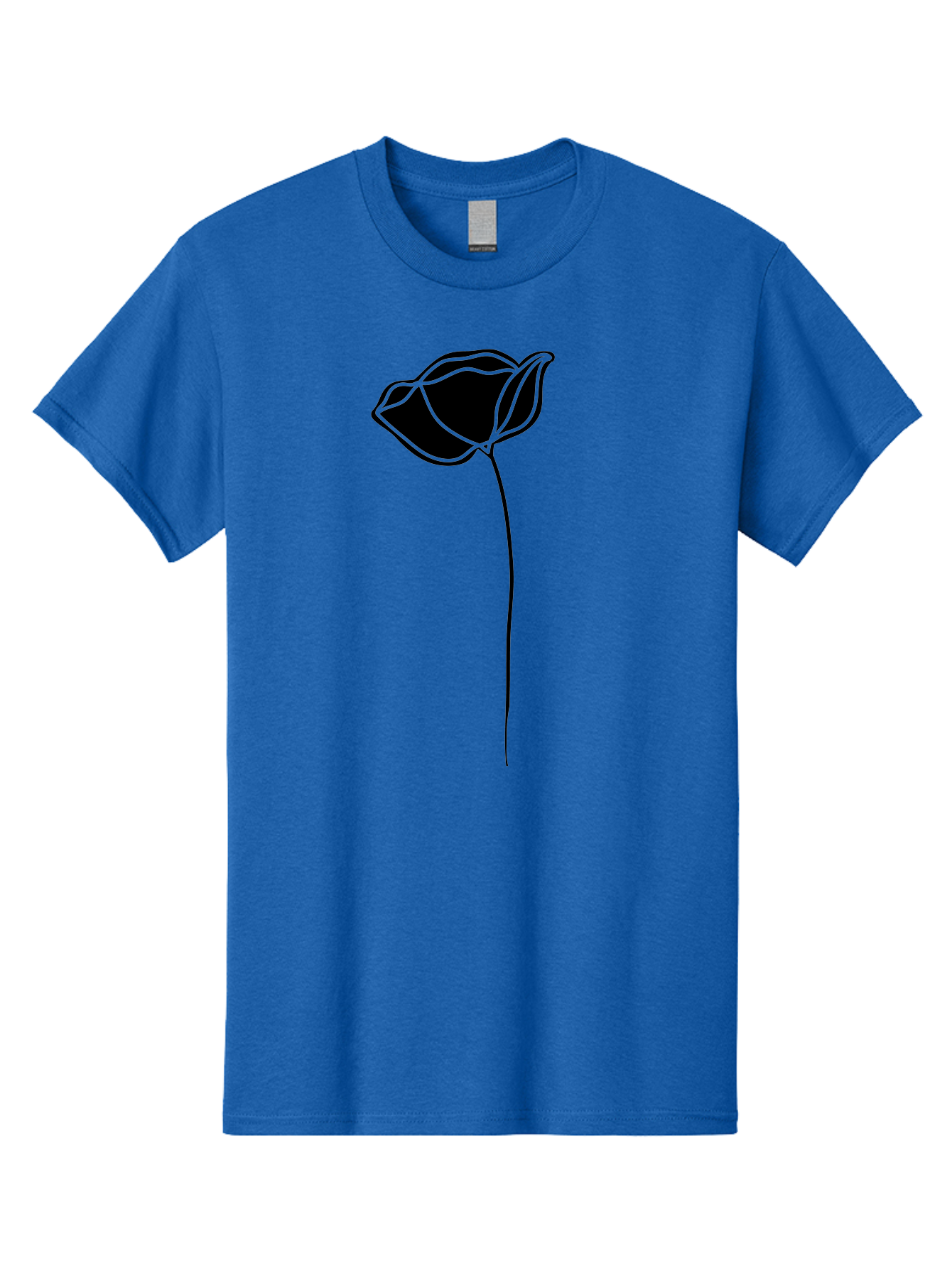 Flower-1 Men'S Graphic Tee, 100% Cotton, Comfortable Casual Summer Wear, Machine Washable, Simple Tulip, Minimalist Design, Line Art, Floral Illustration, Black Outline, Elegant Flower, Stylized Bloom, Modern Art Aac211