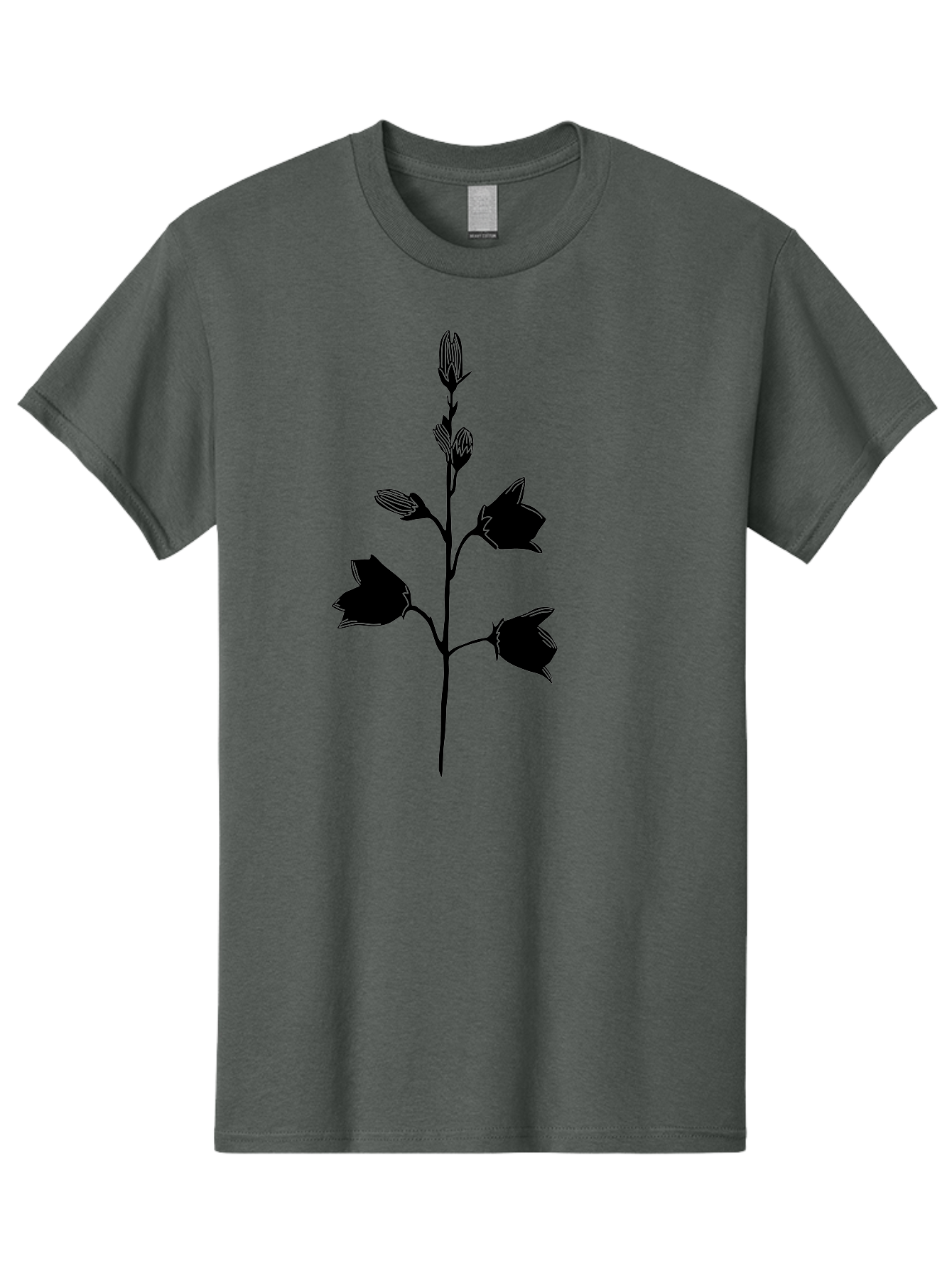 Flower-Silhouette Men'S Graphic Tee, 100% Cotton, Comfortable Casual Summer Wear, Machine Washable, Flower Silhouette, Botanical Illustration, Minimalist Design, Floral Artwork, Simple Shapes, Elegant Stems, Leaves And Flowers Aac212