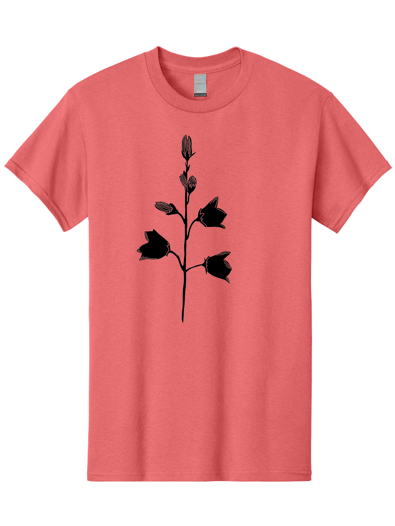 Flower-Silhouette Men'S Graphic Tee, 100% Cotton, Comfortable Casual Summer Wear, Machine Washable, Flower Silhouette, Botanical Illustration, Minimalist Design, Floral Artwork, Simple Shapes, Elegant Stems, Leaves And Flowers Aac212