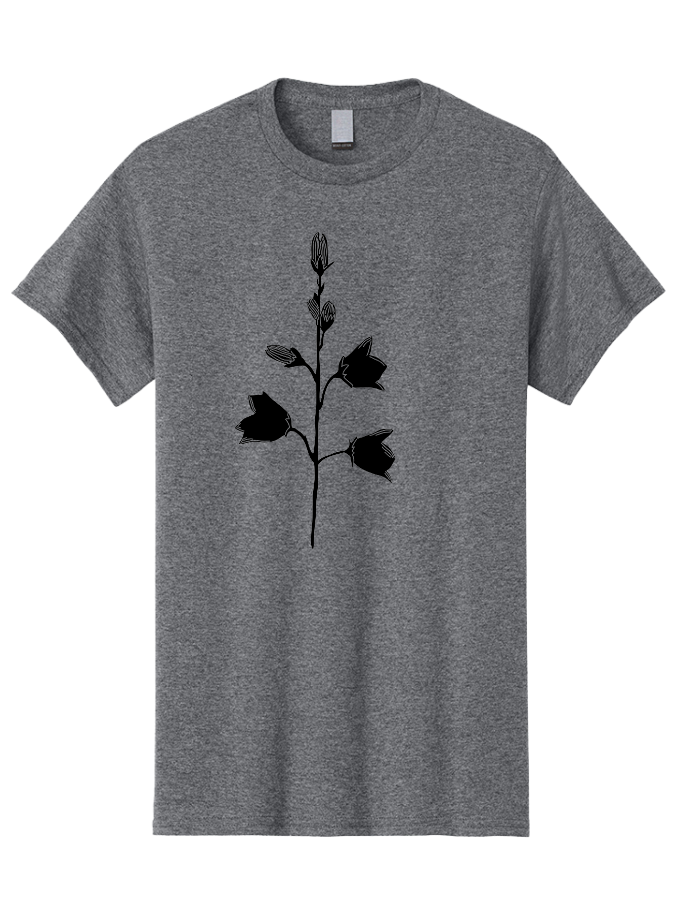 Flower-Silhouette Men'S Graphic Tee, 100% Cotton, Comfortable Casual Summer Wear, Machine Washable, Flower Silhouette, Botanical Illustration, Minimalist Design, Floral Artwork, Simple Shapes, Elegant Stems, Leaves And Flowers Aac212