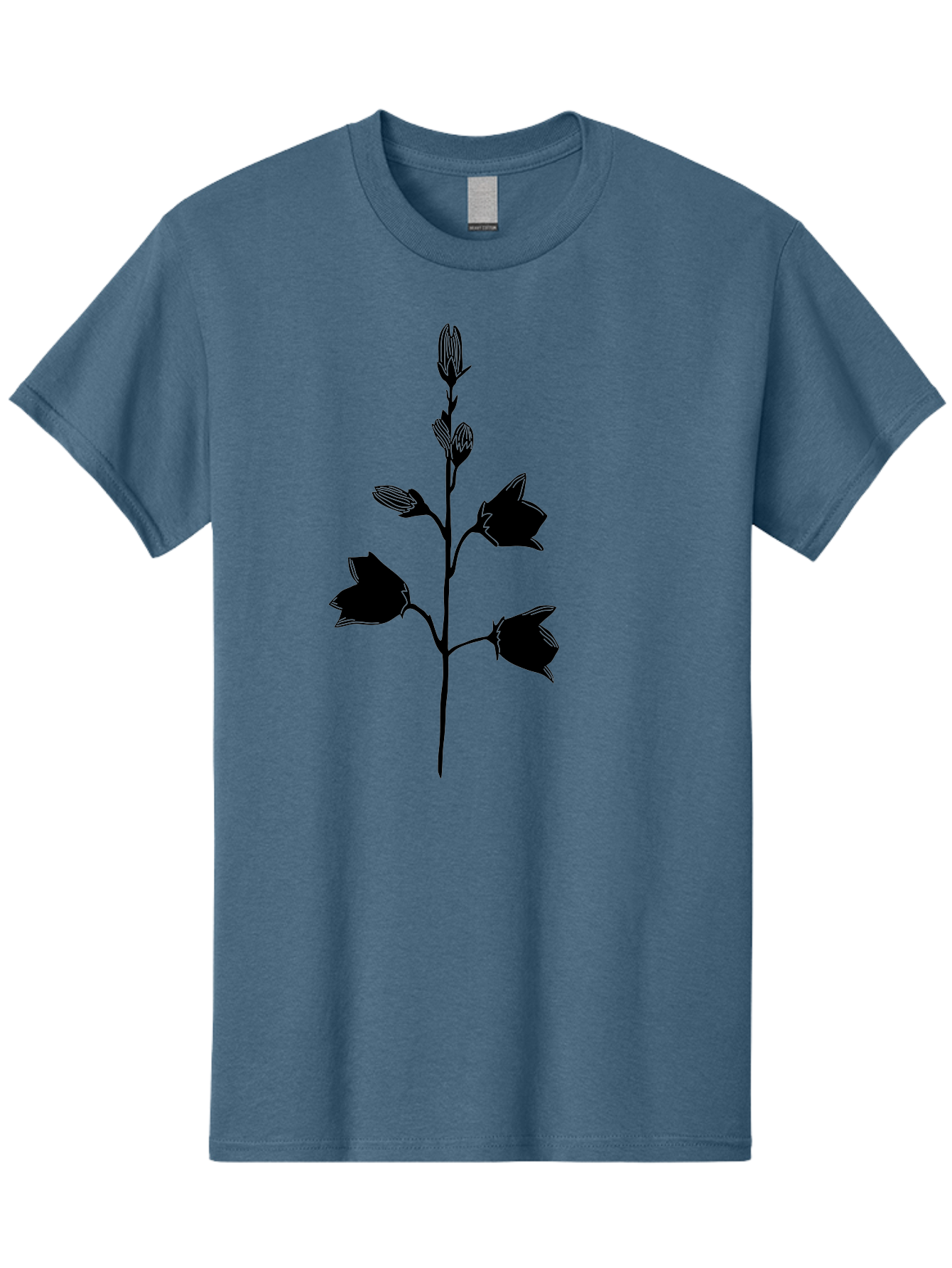 Flower-Silhouette Men'S Graphic Tee, 100% Cotton, Comfortable Casual Summer Wear, Machine Washable, Flower Silhouette, Botanical Illustration, Minimalist Design, Floral Artwork, Simple Shapes, Elegant Stems, Leaves And Flowers Aac212