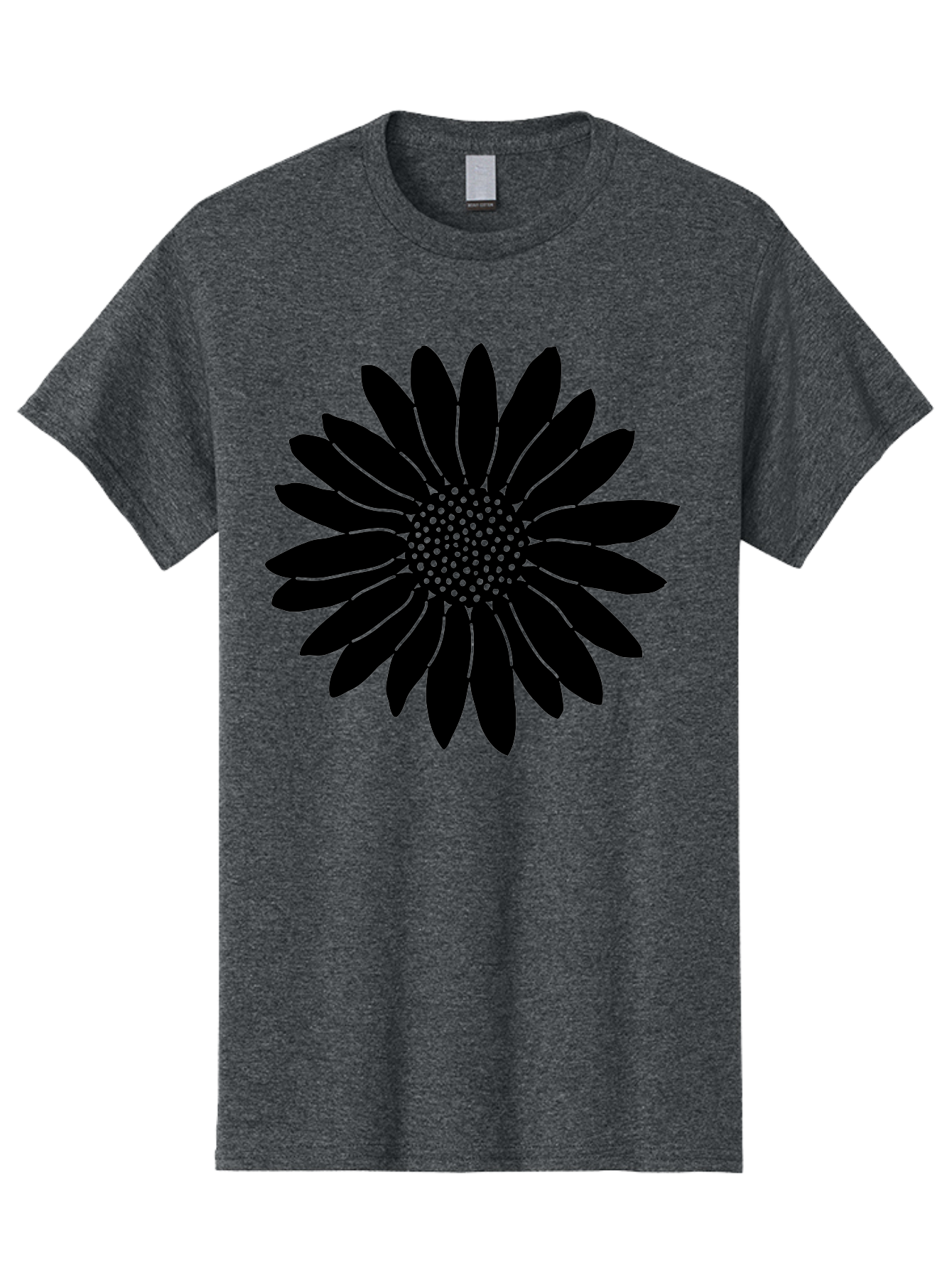 Flower Men'S Graphic Tee, 100% Cotton, Comfortable Casual Summer Wear, Machine Washable, Gerbera Daisy, Flower Silhouette, Floral Design, Black And Green, Minimalist Art, Modern Illustration, Stylized Bloom, Graphic Design Element, Aac213