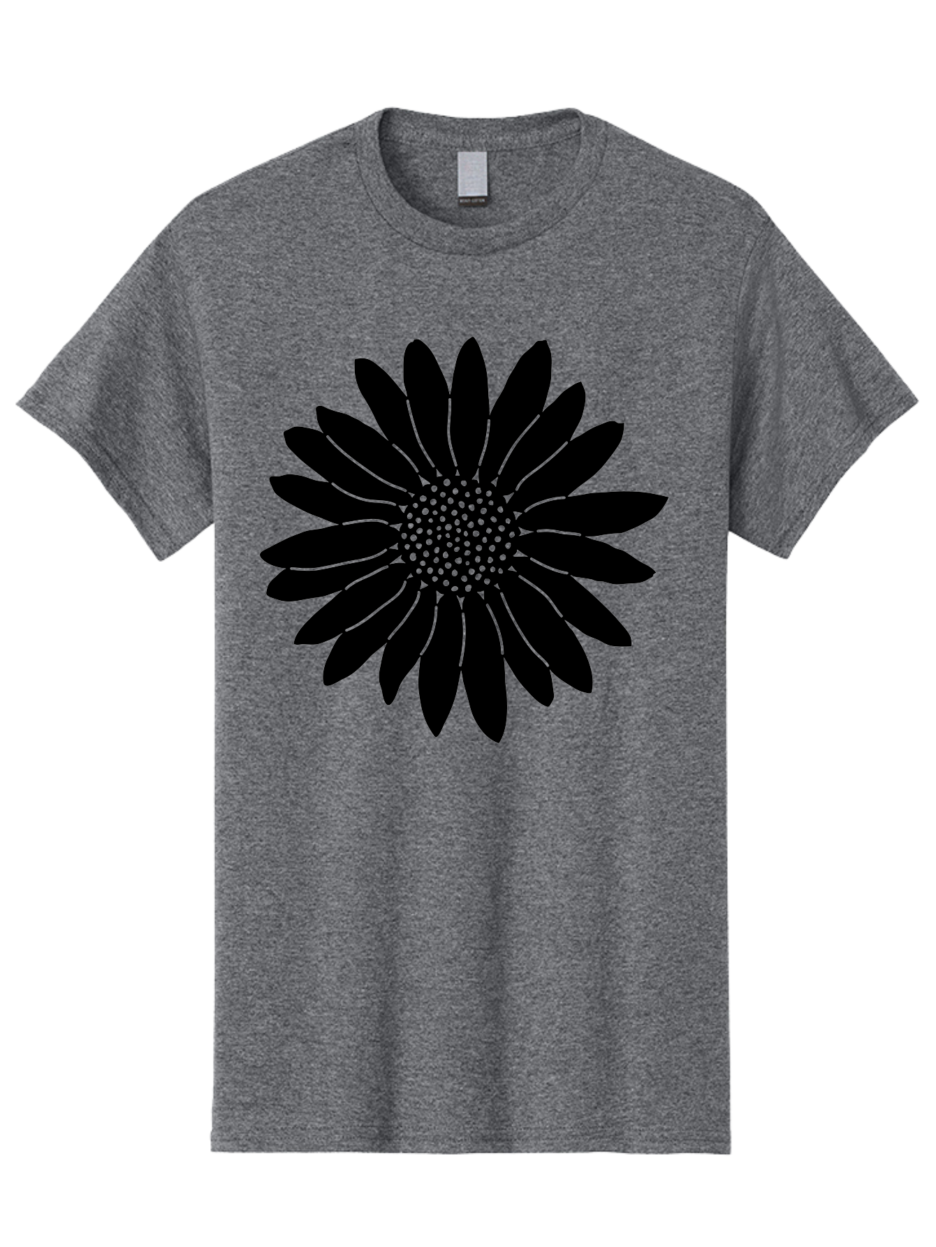 Flower Men'S Graphic Tee, 100% Cotton, Comfortable Casual Summer Wear, Machine Washable, Gerbera Daisy, Flower Silhouette, Floral Design, Black And Green, Minimalist Art, Modern Illustration, Stylized Bloom, Graphic Design Element, Aac213