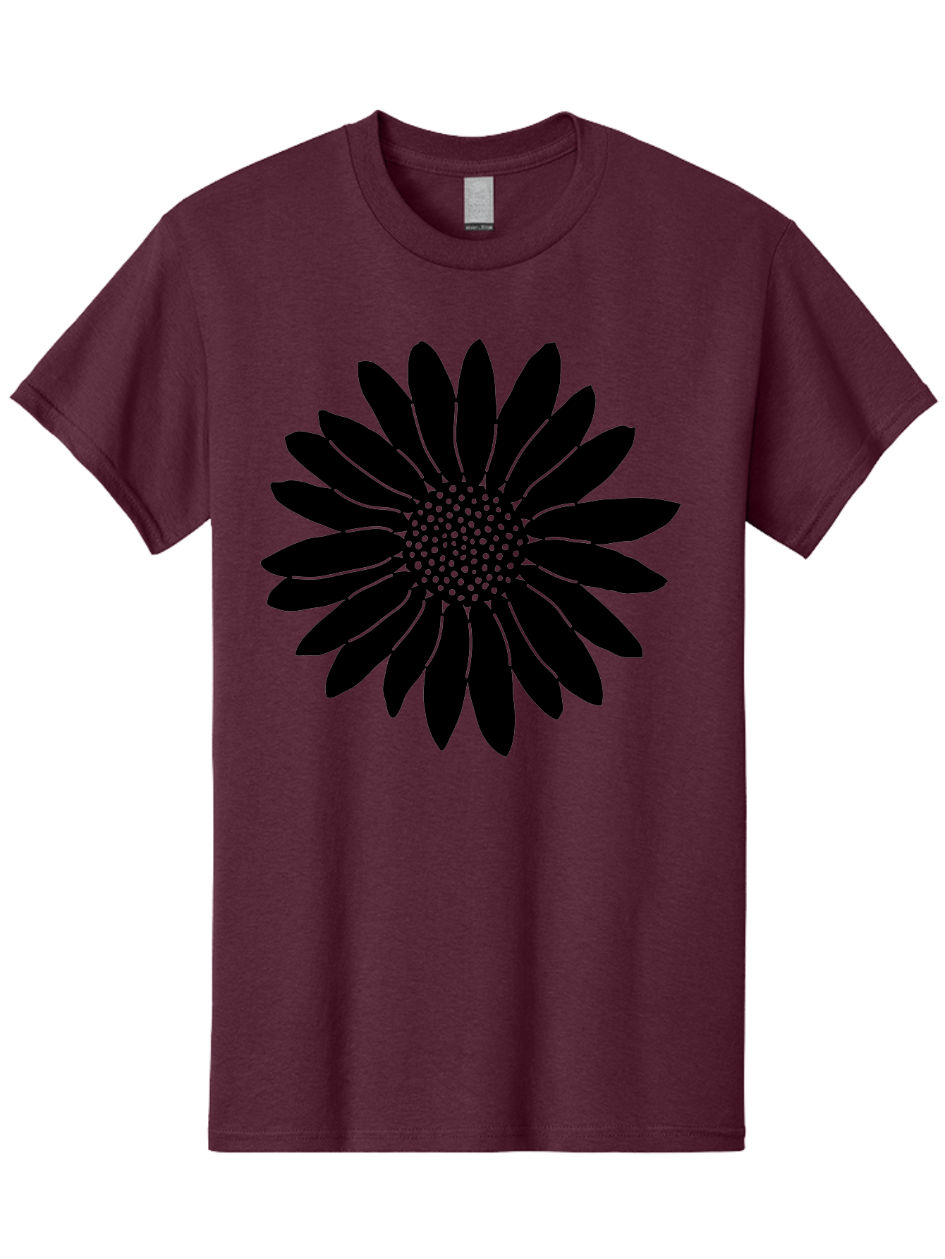 Flower Men'S Graphic Tee, 100% Cotton, Comfortable Casual Summer Wear, Machine Washable, Gerbera Daisy, Flower Silhouette, Floral Design, Black And Green, Minimalist Art, Modern Illustration, Stylized Bloom, Graphic Design Element, Aac213