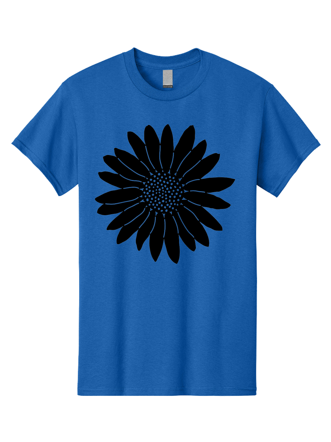 Flower Men'S Graphic Tee, 100% Cotton, Comfortable Casual Summer Wear, Machine Washable, Gerbera Daisy, Flower Silhouette, Floral Design, Black And Green, Minimalist Art, Modern Illustration, Stylized Bloom, Graphic Design Element, Aac213