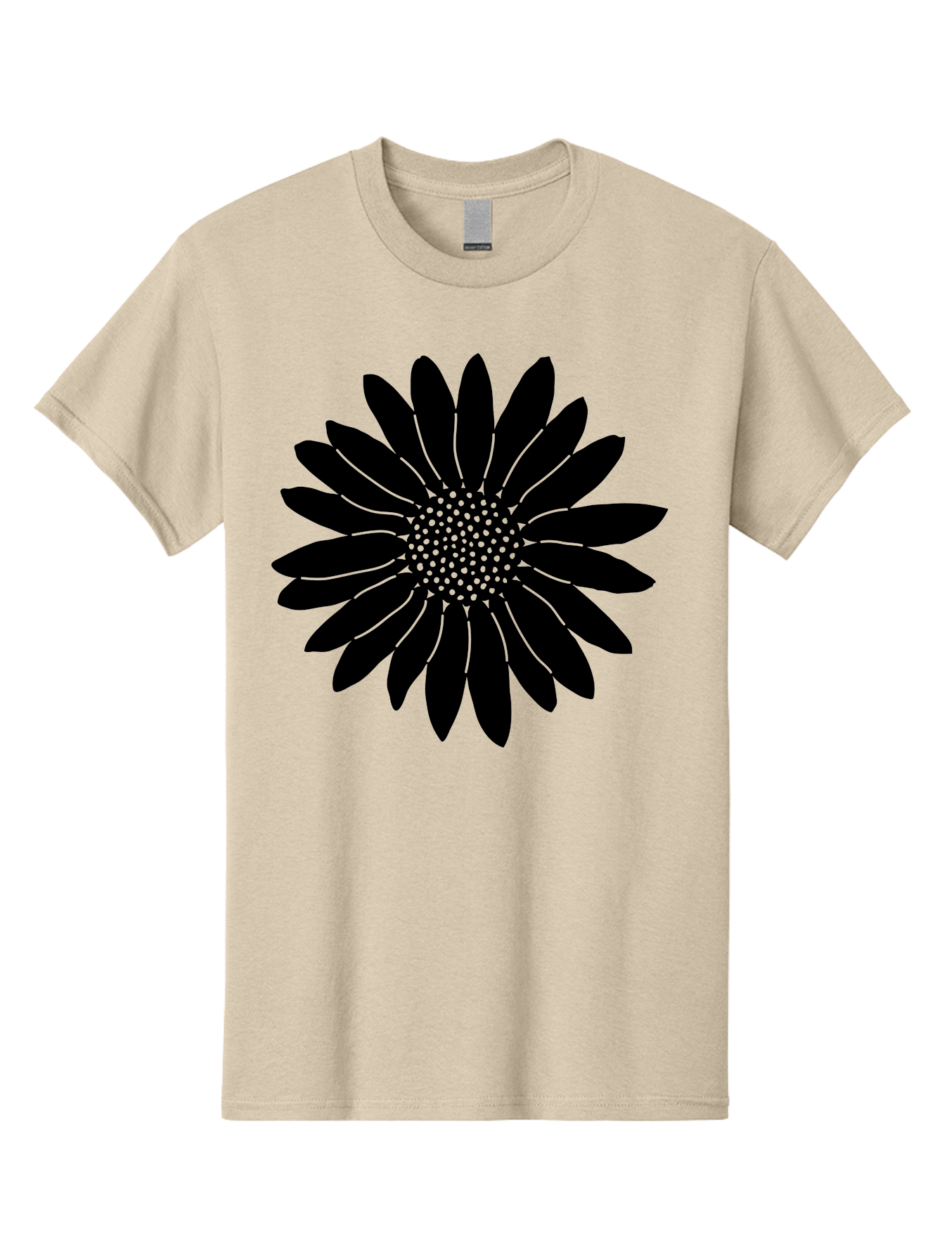 Flower Men'S Graphic Tee, 100% Cotton, Comfortable Casual Summer Wear, Machine Washable, Gerbera Daisy, Flower Silhouette, Floral Design, Black And Green, Minimalist Art, Modern Illustration, Stylized Bloom, Graphic Design Element, Aac213