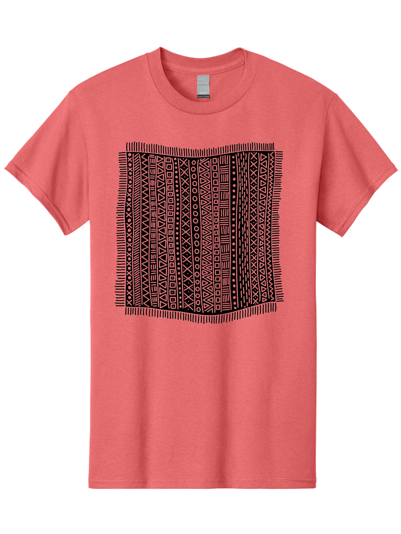 Geometric-Pattern Men'S Graphic Tee, 100% Cotton, Comfortable Casual Summer Wear, Machine Washable, Geometric Shapes, Tribal Patterns, Abstract Design, Ethnic Motifs, Traditional Textiles, Cultural Heritage, Symbolic Elements Aac214