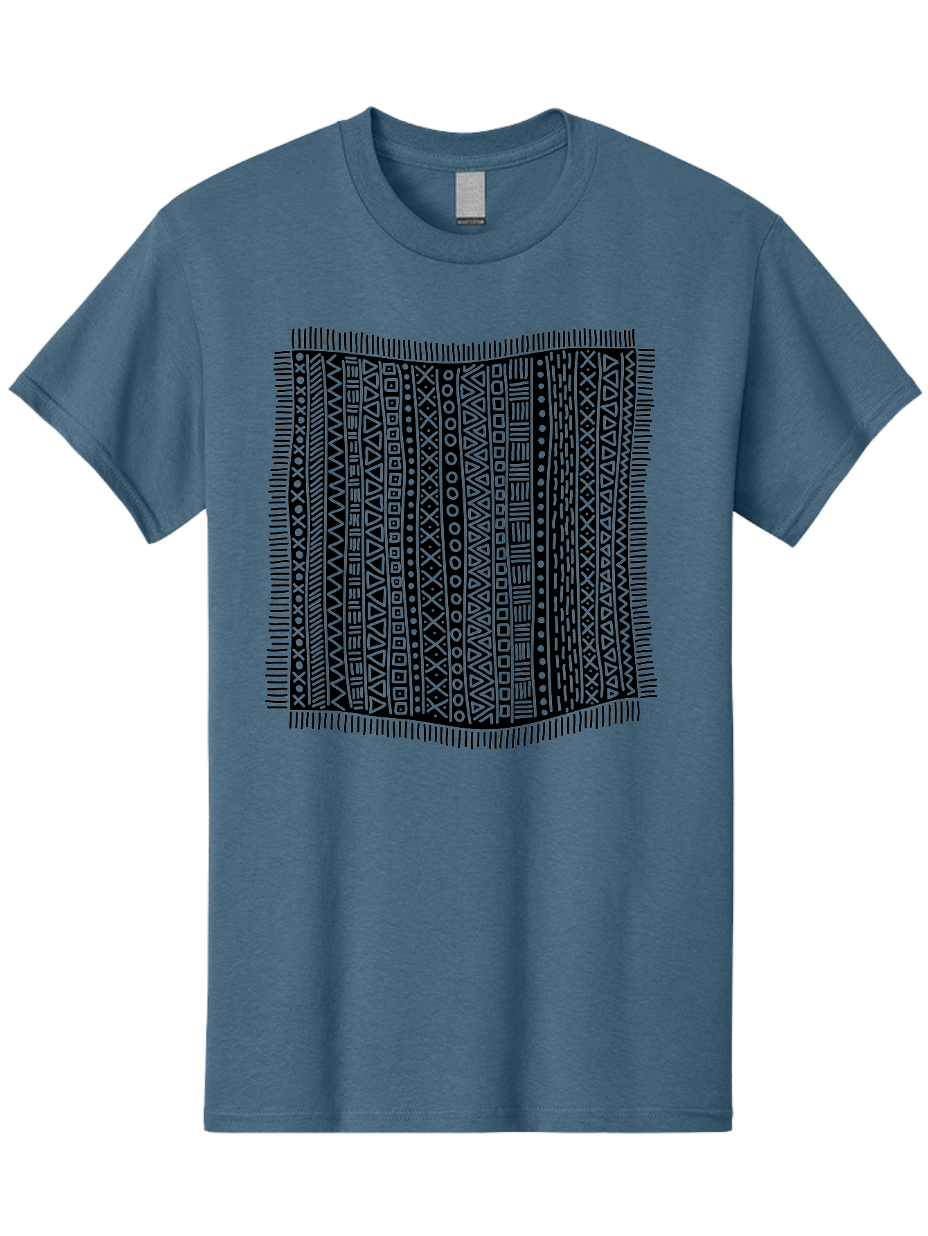 Geometric-Pattern Men'S Graphic Tee, 100% Cotton, Comfortable Casual Summer Wear, Machine Washable, Geometric Shapes, Tribal Patterns, Abstract Design, Ethnic Motifs, Traditional Textiles, Cultural Heritage, Symbolic Elements Aac214
