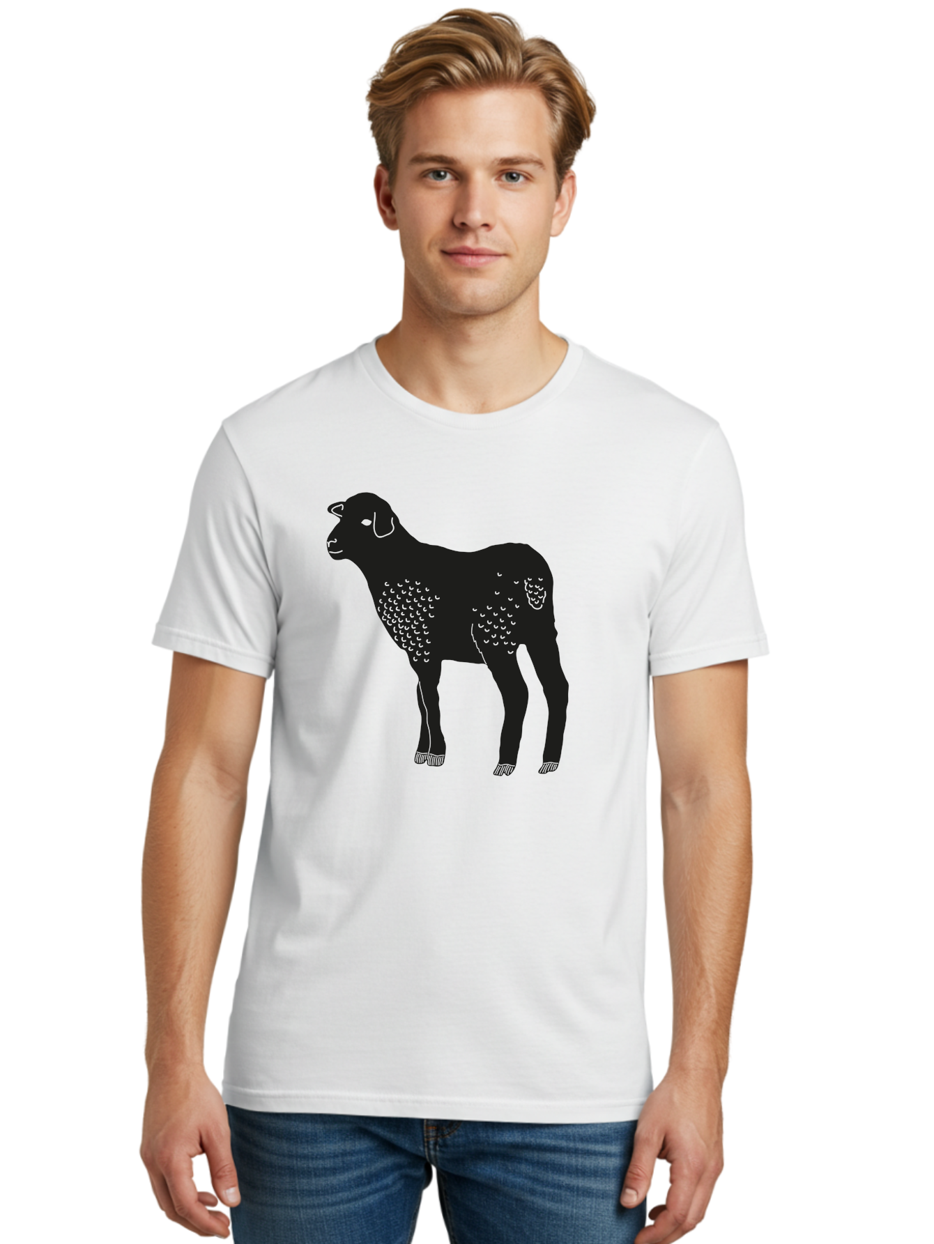 Jacob-Sheep Men'S Graphic Tee, 100% Cotton, Comfortable Casual Summer Wear, Machine Washable, Spotty Sheep, Livestock Animal, Farm Animal, Sheep Breed, Jacob Sheep, Spotted Fur, Agricultural Icon, Farm Graphic Aac216