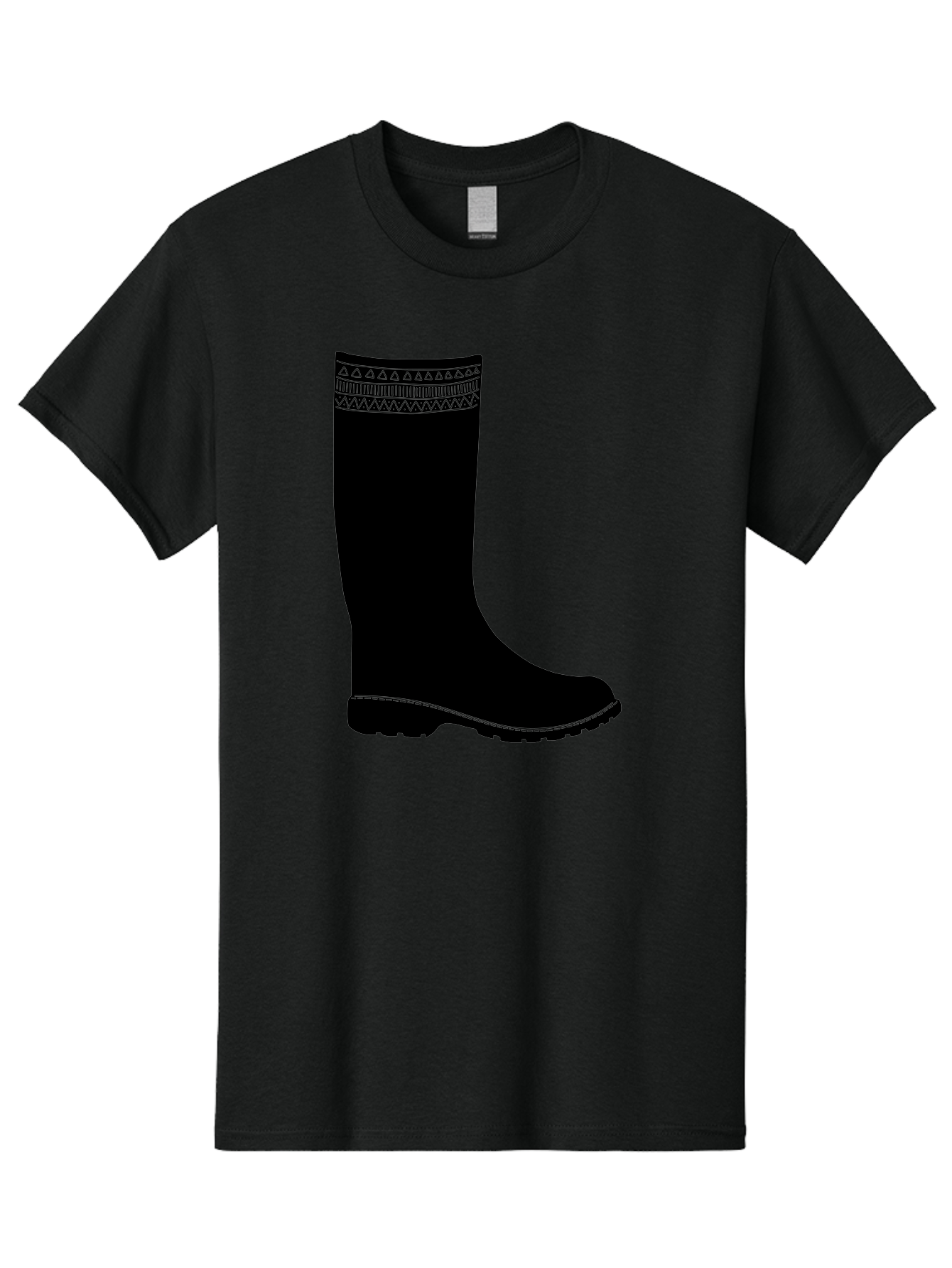 Knee-High-Boot Men'S Graphic Tee, 100% Cotton, Comfortable Casual Summer Wear, Machine Washable, Black Wellies, Knee-High Boots, Outdoor Gear, Gardening Boots, Waterproof Footwear, Rubber Boots, Country Style, Rural Fashion, Folk Design, Aac217