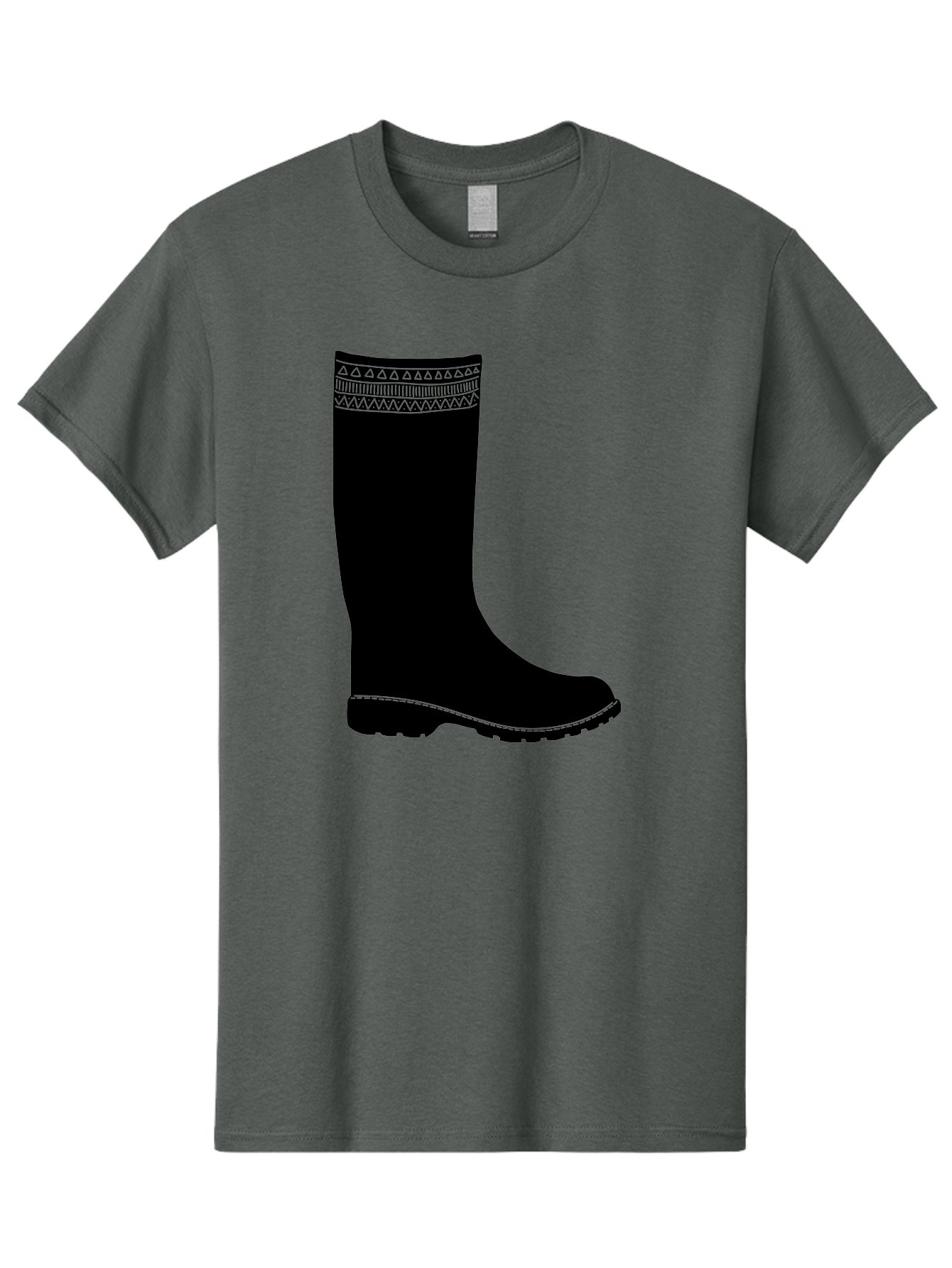 Knee-High-Boot Men'S Graphic Tee, 100% Cotton, Comfortable Casual Summer Wear, Machine Washable, Black Wellies, Knee-High Boots, Outdoor Gear, Gardening Boots, Waterproof Footwear, Rubber Boots, Country Style, Rural Fashion, Folk Design, Aac217