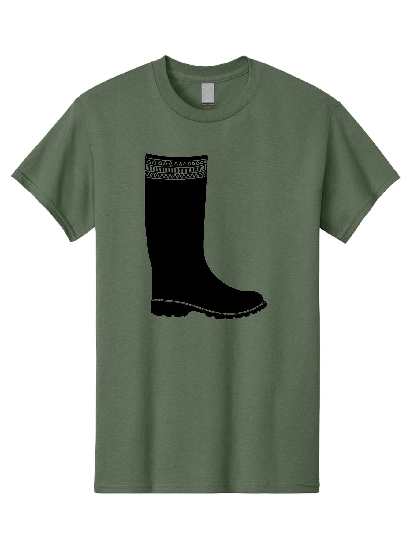 Knee-High-Boot Men'S Graphic Tee, 100% Cotton, Comfortable Casual Summer Wear, Machine Washable, Black Wellies, Knee-High Boots, Outdoor Gear, Gardening Boots, Waterproof Footwear, Rubber Boots, Country Style, Rural Fashion, Folk Design, Aac217