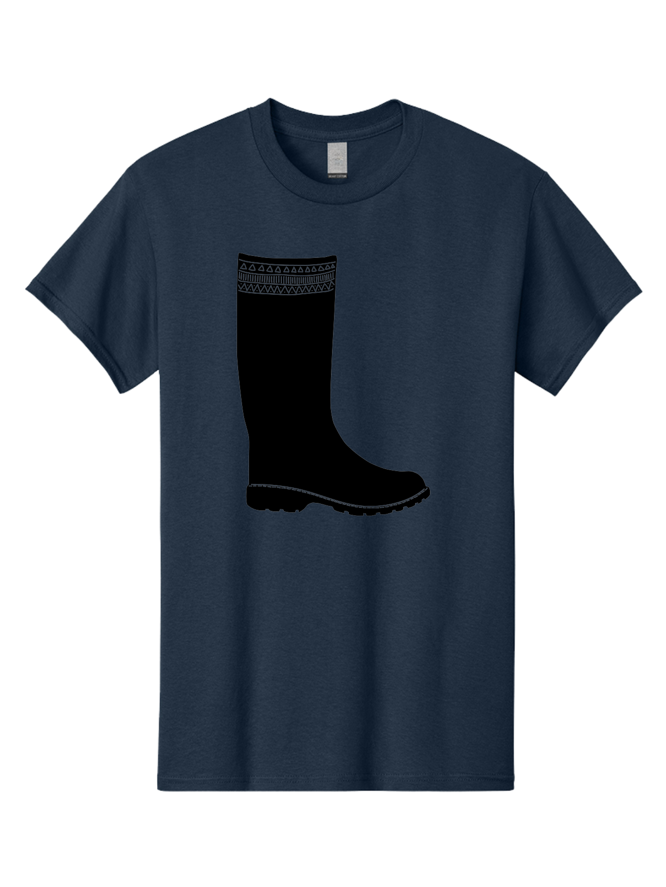 Knee-High-Boot Men'S Graphic Tee, 100% Cotton, Comfortable Casual Summer Wear, Machine Washable, Black Wellies, Knee-High Boots, Outdoor Gear, Gardening Boots, Waterproof Footwear, Rubber Boots, Country Style, Rural Fashion, Folk Design, Aac217