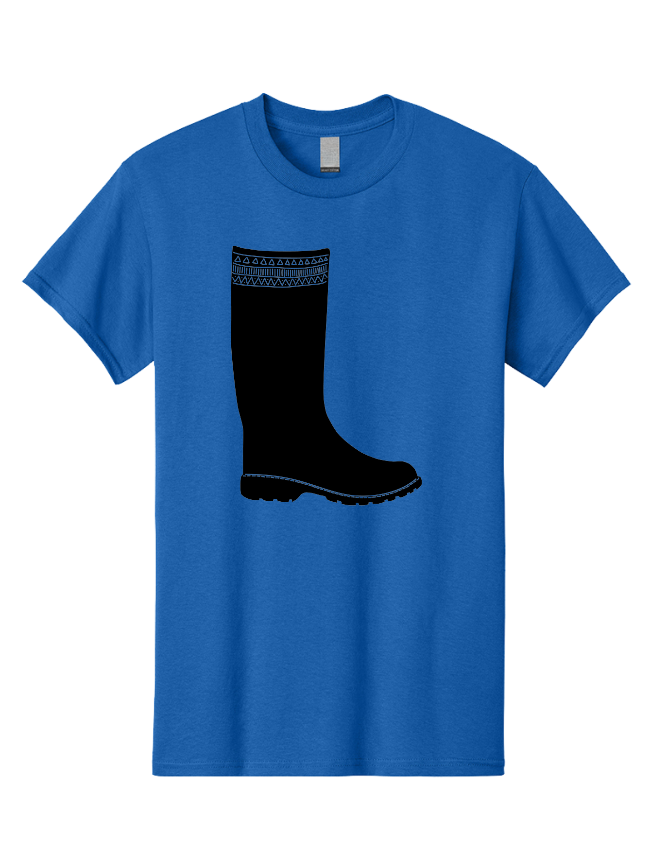 Knee-High-Boot Men'S Graphic Tee, 100% Cotton, Comfortable Casual Summer Wear, Machine Washable, Black Wellies, Knee-High Boots, Outdoor Gear, Gardening Boots, Waterproof Footwear, Rubber Boots, Country Style, Rural Fashion, Folk Design, Aac217