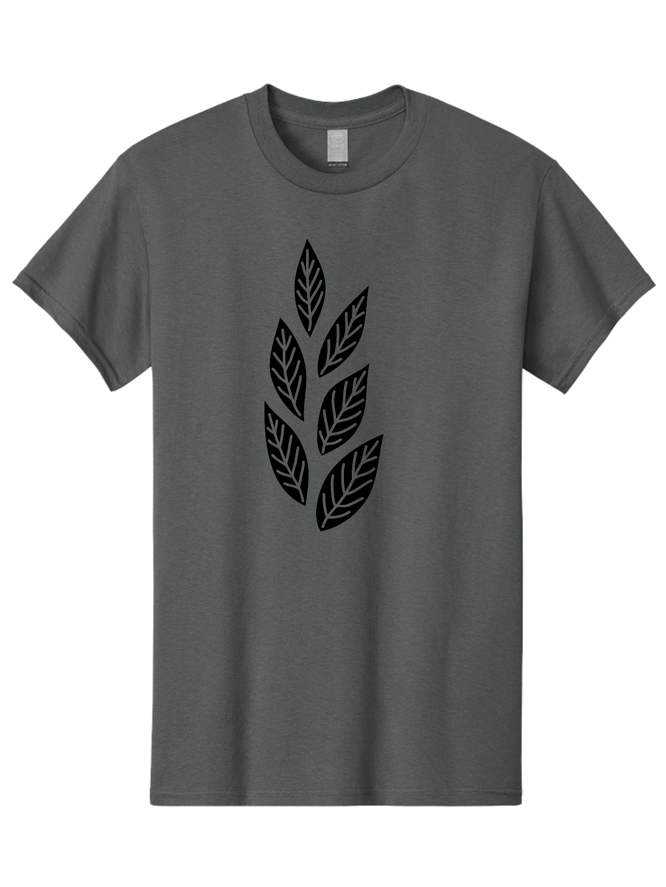Leaf-Silhouette Men'S Graphic Tee, 100% Cotton, Comfortable Casual Summer Wear, Machine Washable, Black Leaves, Leaf Pattern, Leaf Design, Foliage, Nature-Inspired Graphics, Leafy Motif, Simple Shapes, Minimalist Art Aac219