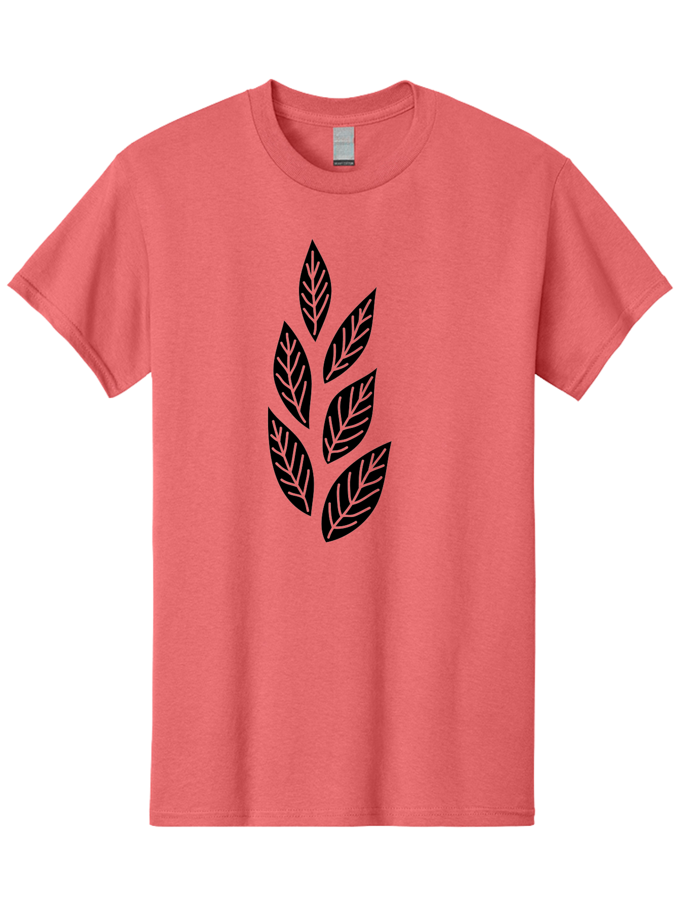 Leaf-Silhouette Men'S Graphic Tee, 100% Cotton, Comfortable Casual Summer Wear, Machine Washable, Black Leaves, Leaf Pattern, Leaf Design, Foliage, Nature-Inspired Graphics, Leafy Motif, Simple Shapes, Minimalist Art Aac219