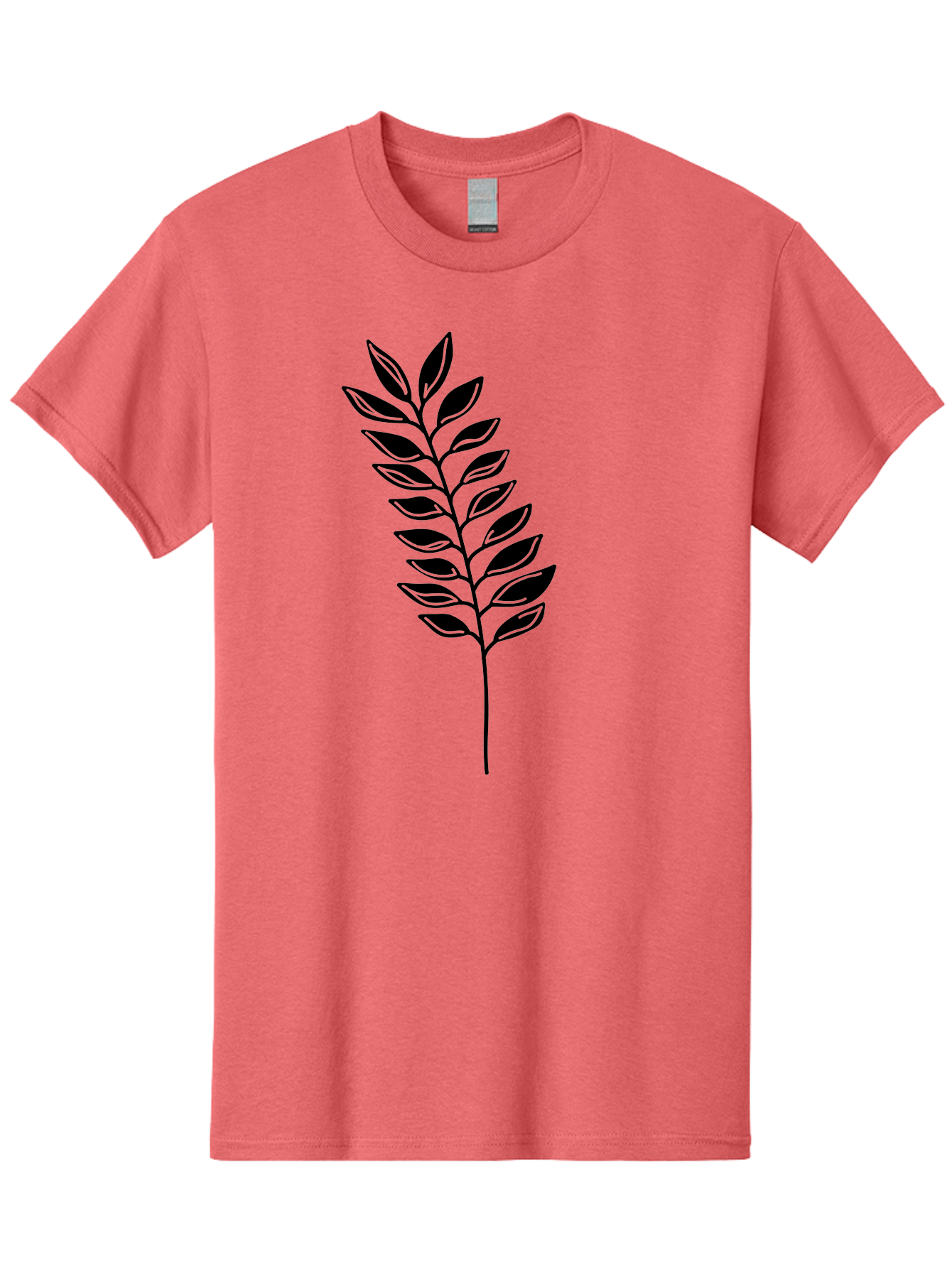Leafy-Branch Men'S Graphic Tee, 100% Cotton, Comfortable Casual Summer Wear, Machine Washable, Simple Branch, Black Leaves, Leafy Stem, Minimalist Design, Nature-Inspired Art, Botanical Illustration, Eco-Friendly Theme Aac222